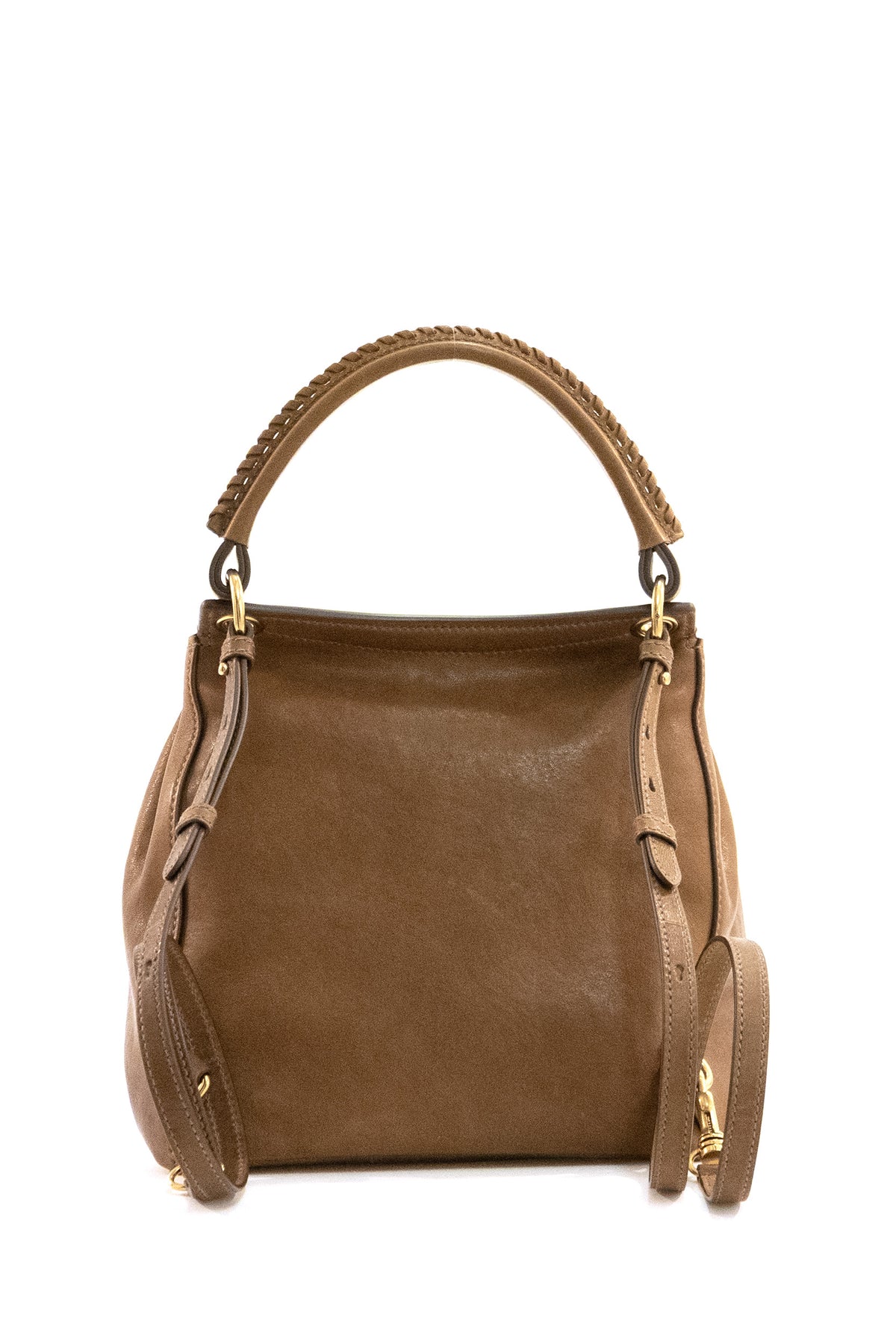 MIU MIU Light brown soft leather Rendez-vous backpack, Marrone, view 3