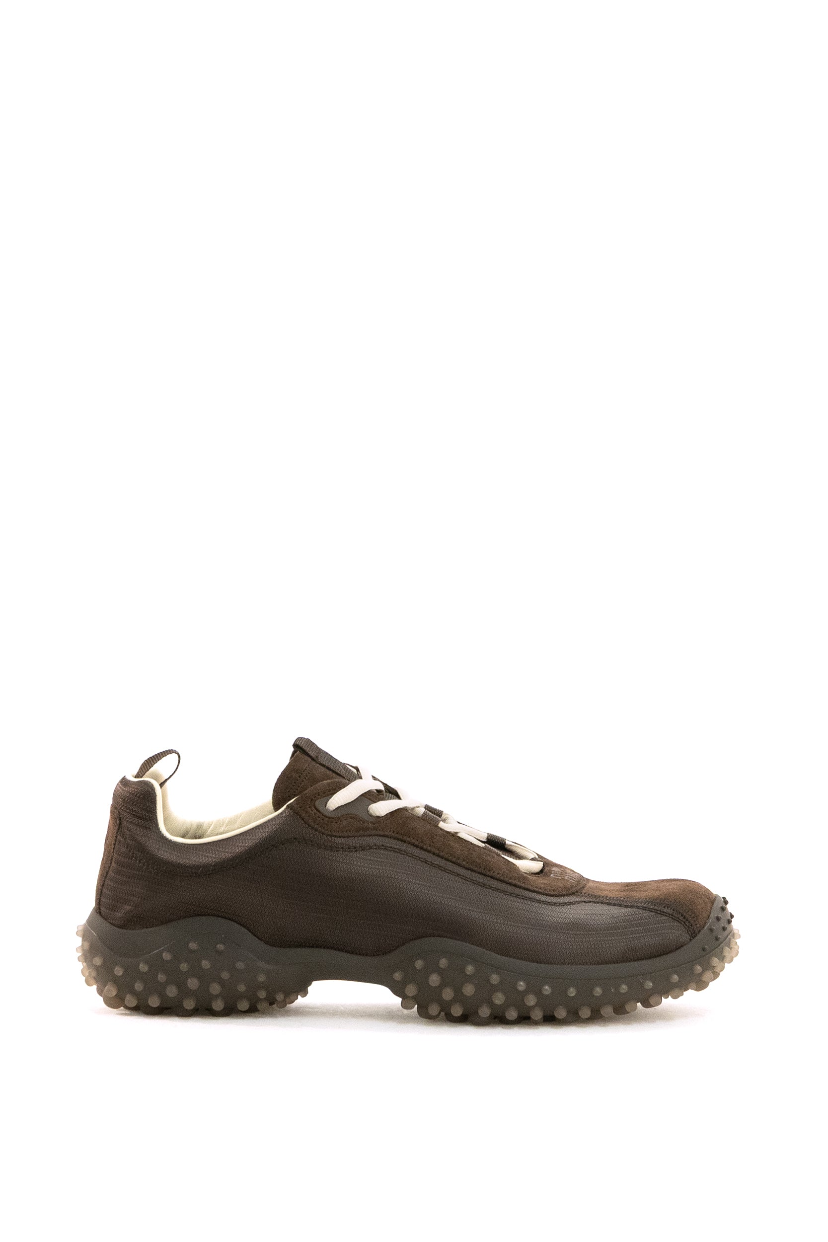 Sneakers in nylon tech e suede di colore marrone<BR/> 5E806E F A045 3M0K F0003 MIU MIU 
