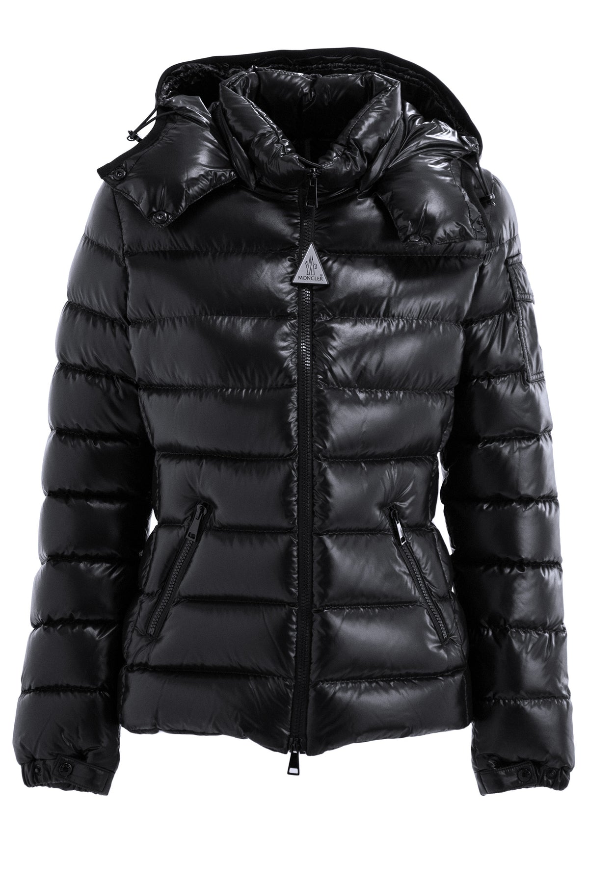 MONCLER Piumino Bady in nylon laqué di colore nero