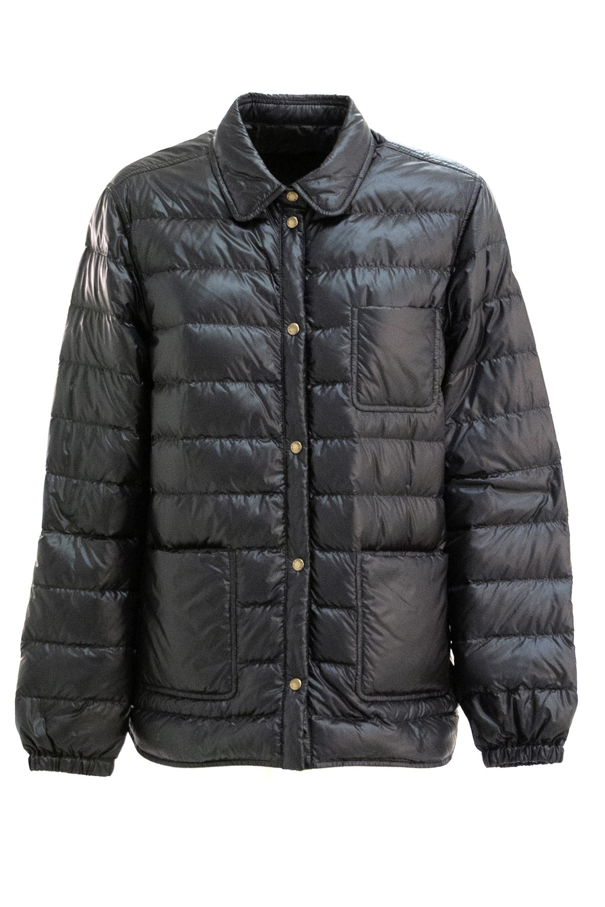 MONCLER Giacca camicia Fouine in nylon di colore nero