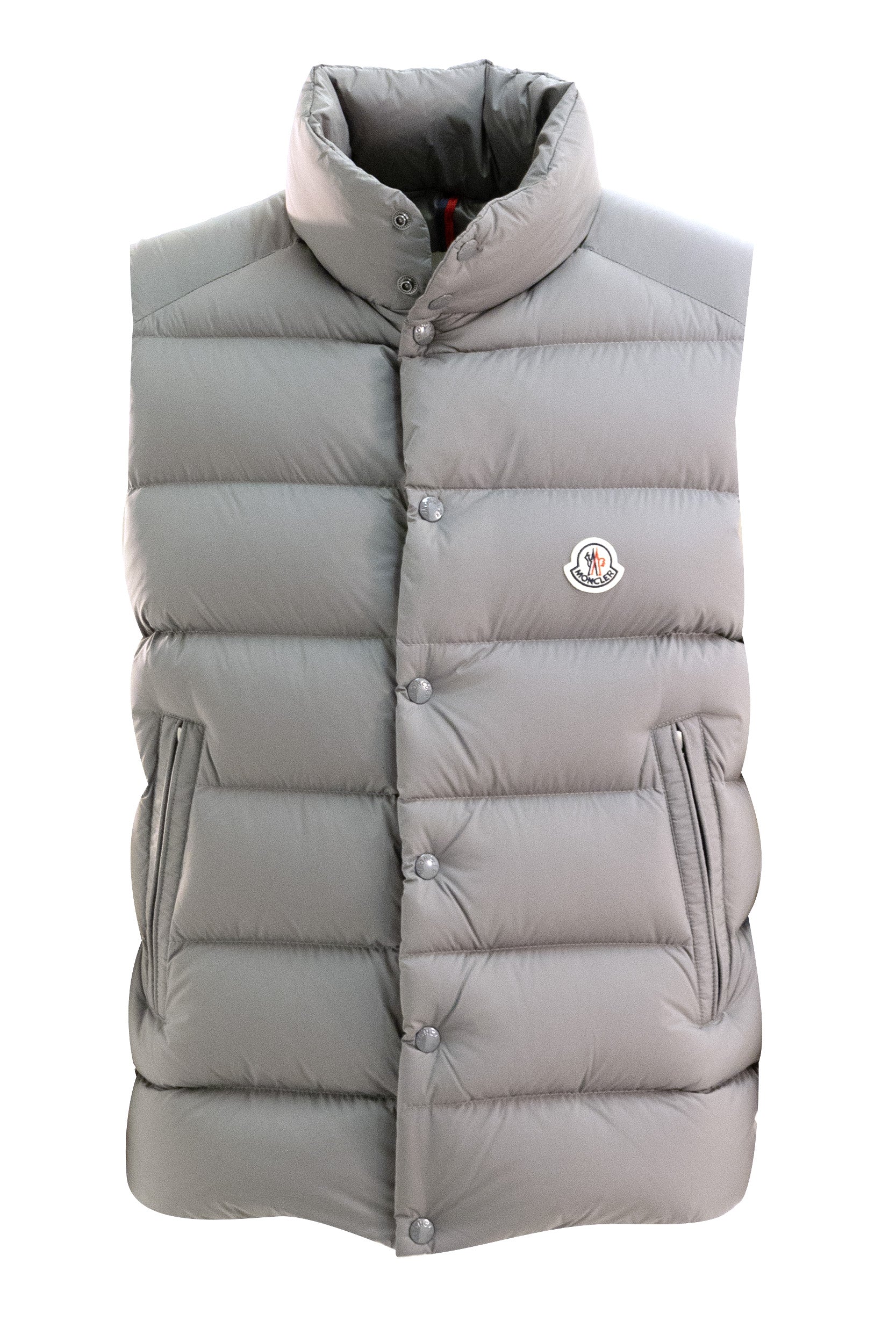 Gilet imbottito Tibb in longue saison di colore grigio <BR/> 1A000-96 597YD 93B MONCLER 