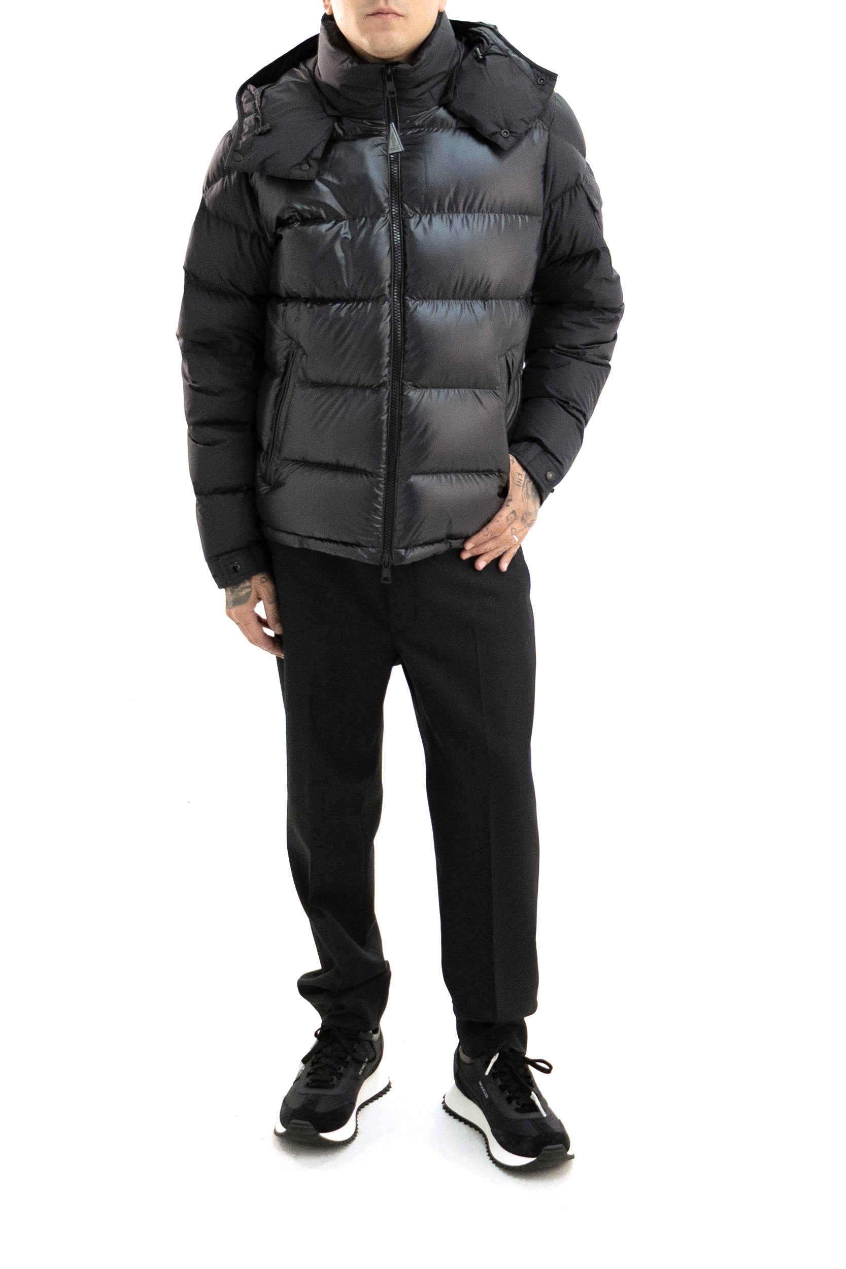 MONCLER Maya padded jacket in black technical nylon, view 2