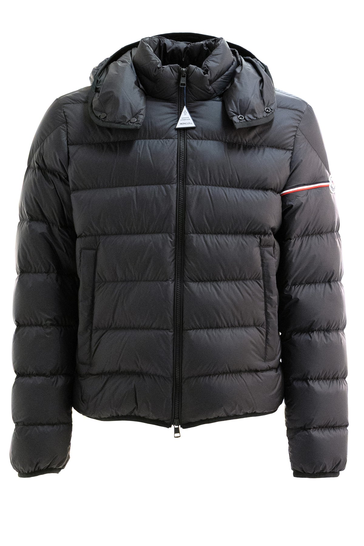 MONCLER Black technical nylon Ravenlock down jacket, Nero