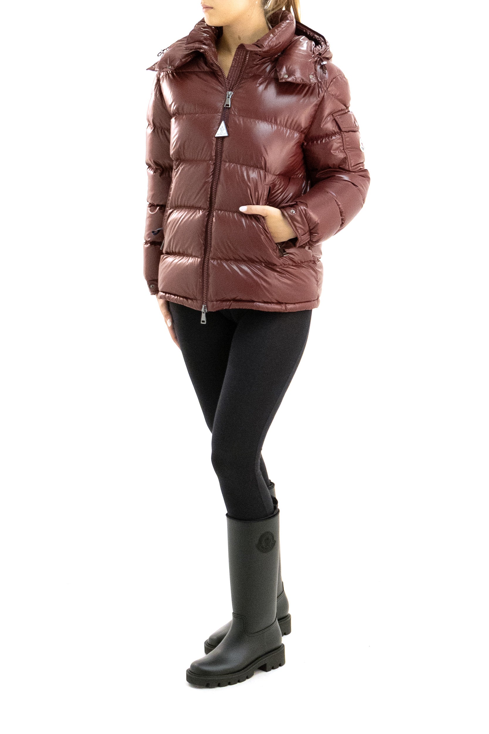 Piumino Maire in nylon laqué color bordeaux <BR/> 1A001-42 68950 464 MONCLER 