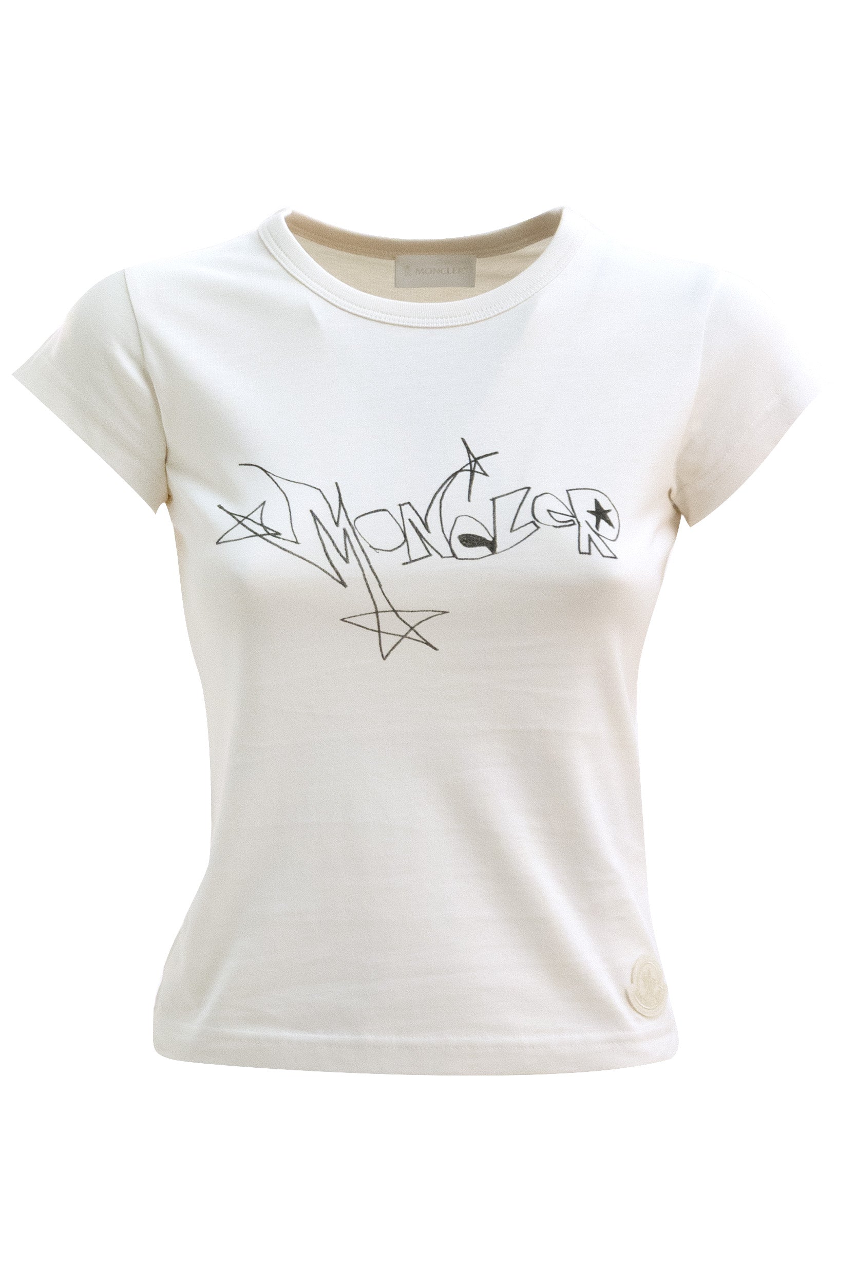 T-shirt in jersey di cotone di colore bianco <BR/> 8C000-19 89B8U 034 MONCLER 
