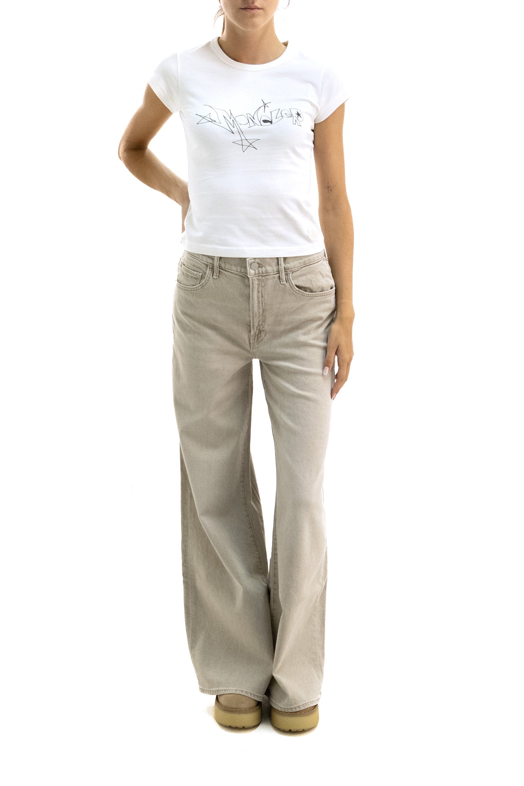 T-shirt in jersey di cotone di colore bianco <BR/> 8C000-19 89B8U 034 MONCLER 