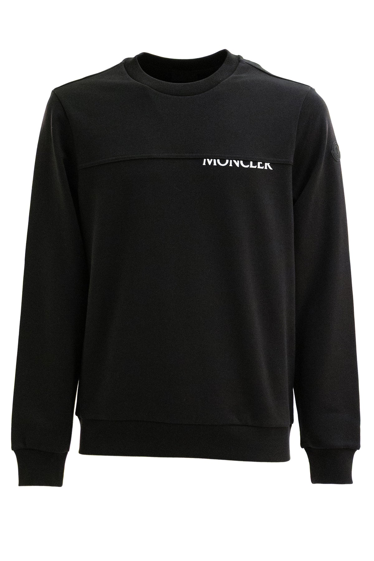 MONCLER Felpa in cotone di colore nero