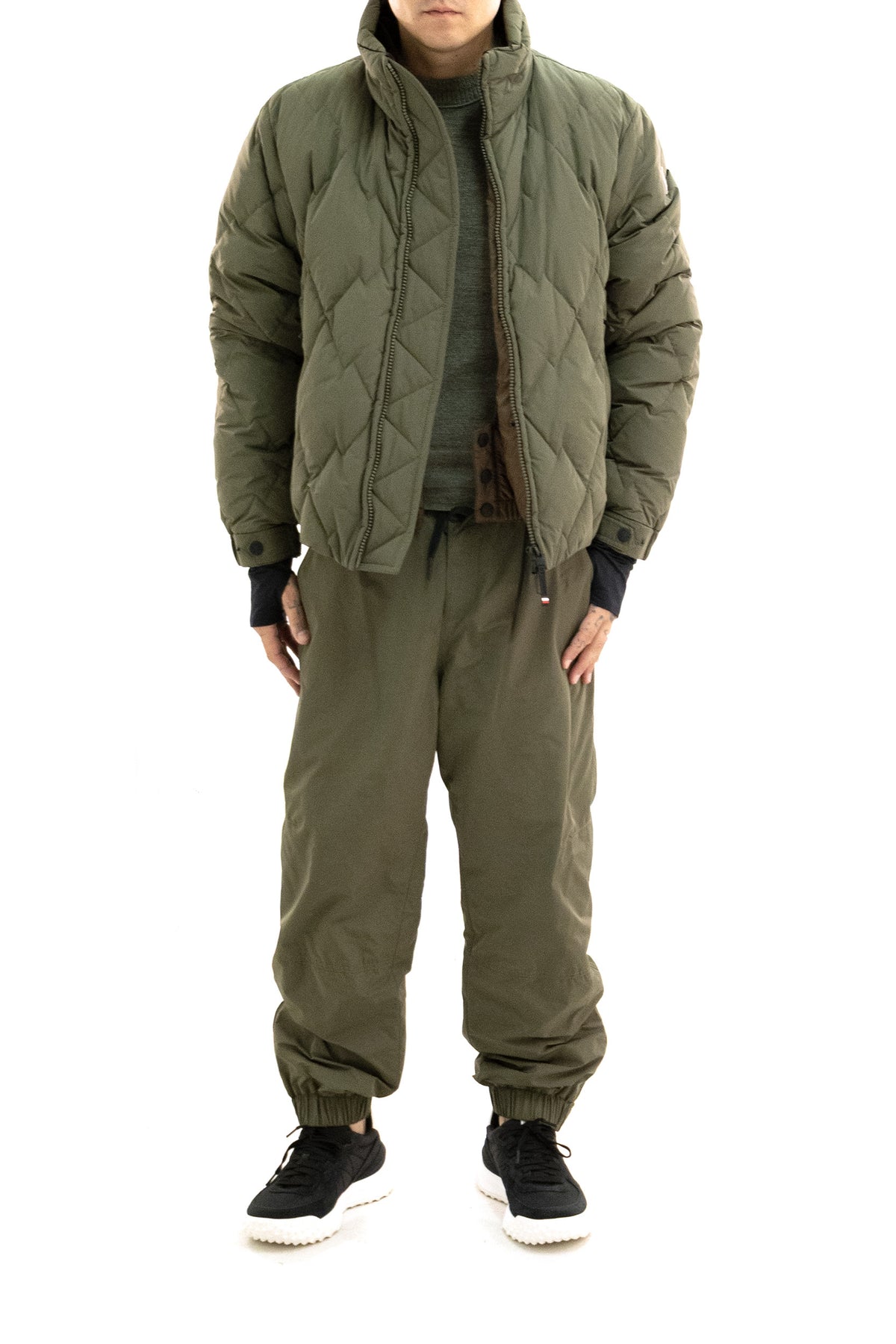 MONCLER GRENOBLE Piumino Bramans in micro soft color verde militare, vista 2
