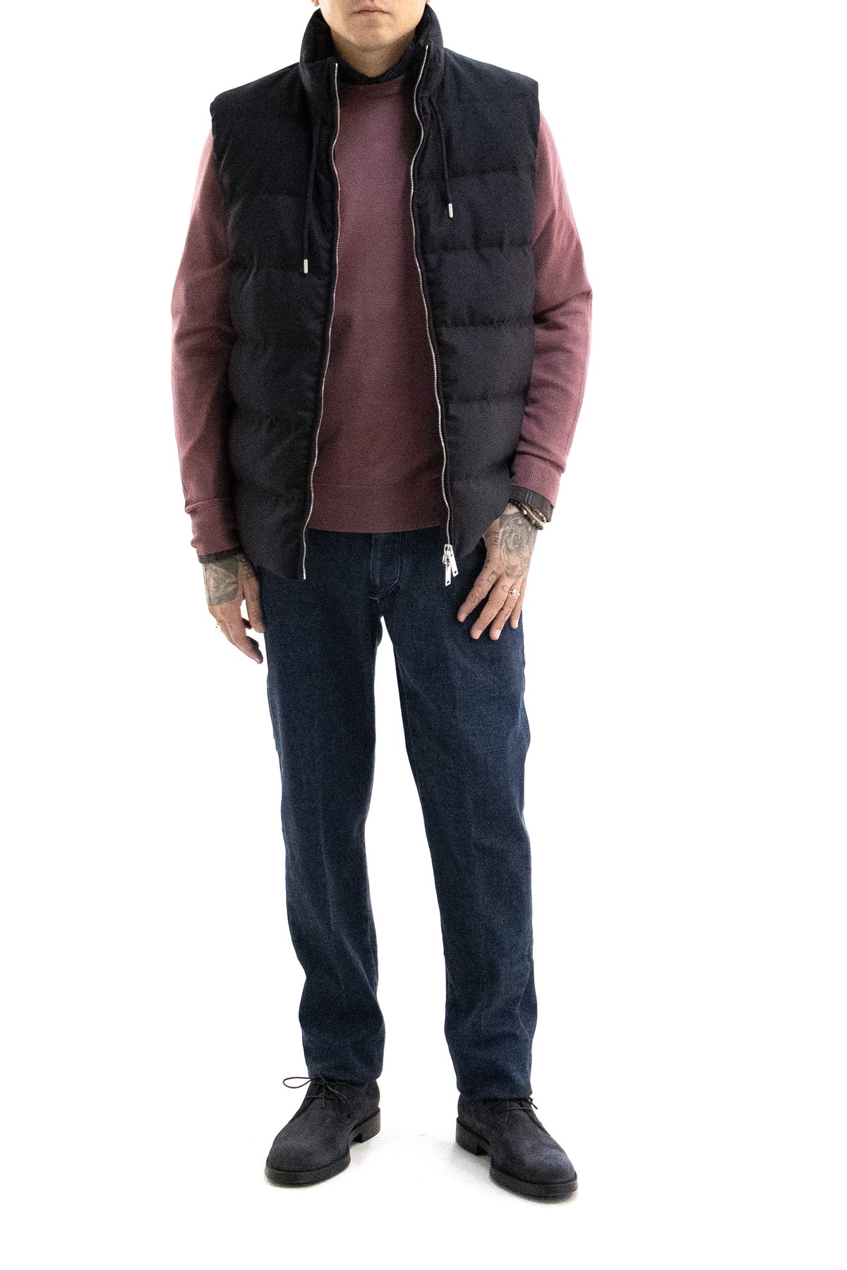 MONTEDORO Gilet in Lana Cashmere, Multi, vista 2
