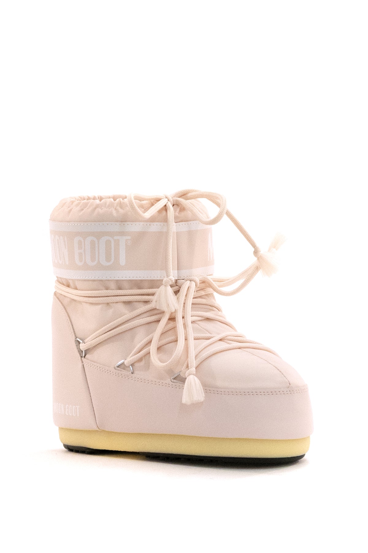 MOON BOOT Stivali da neve bassi Icon in nylon di colore rosa, vista 2