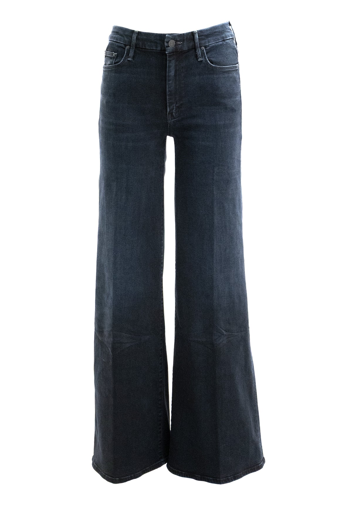 MOTHER Jeans The Roller Sneak in denim di cotone stretch di colore blu