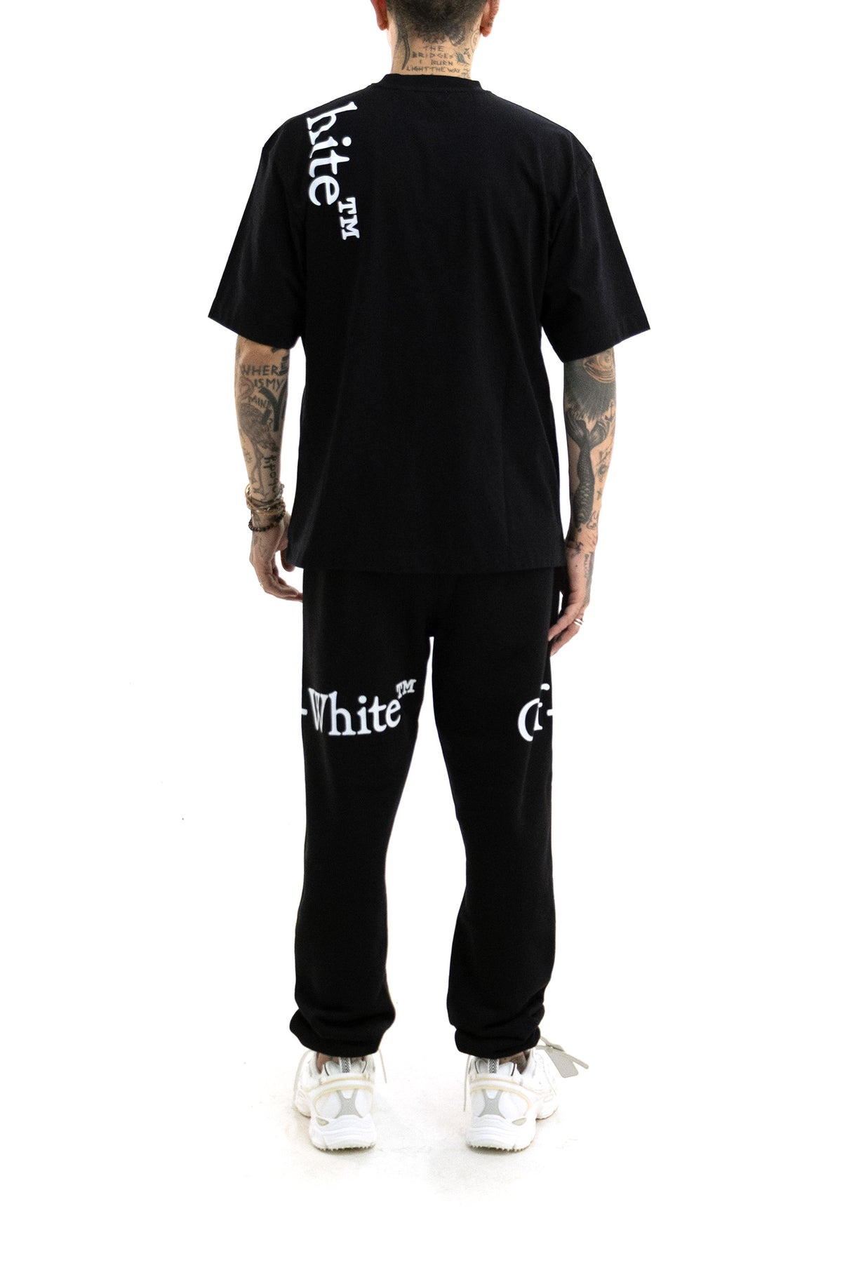 OFF WHITE T-shirt in cotone di colore nero, vista 3