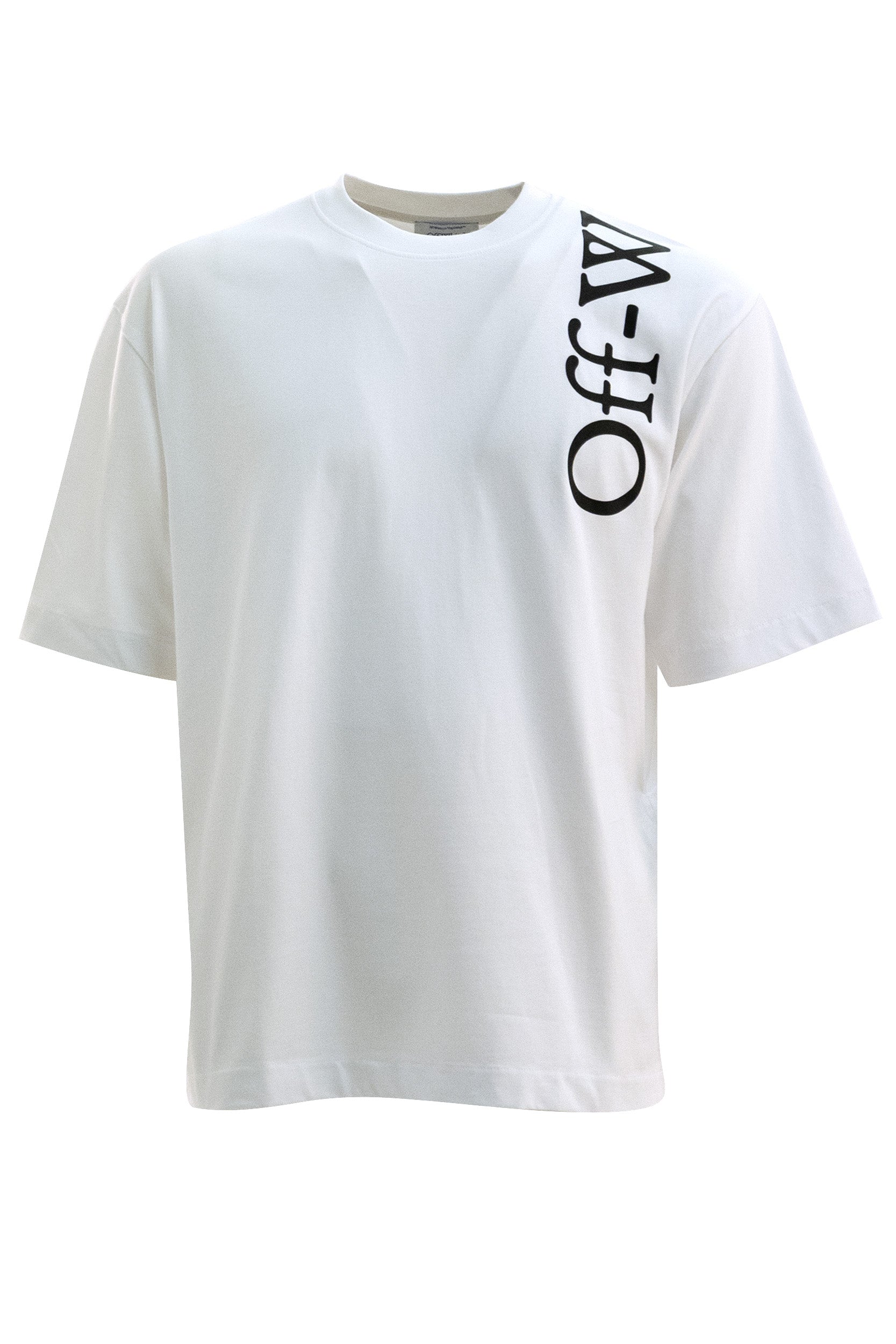 T-shirt in cotone di colore bianco<BR/> 44MAA120F26J010100 WHITE OFF WHITE 
