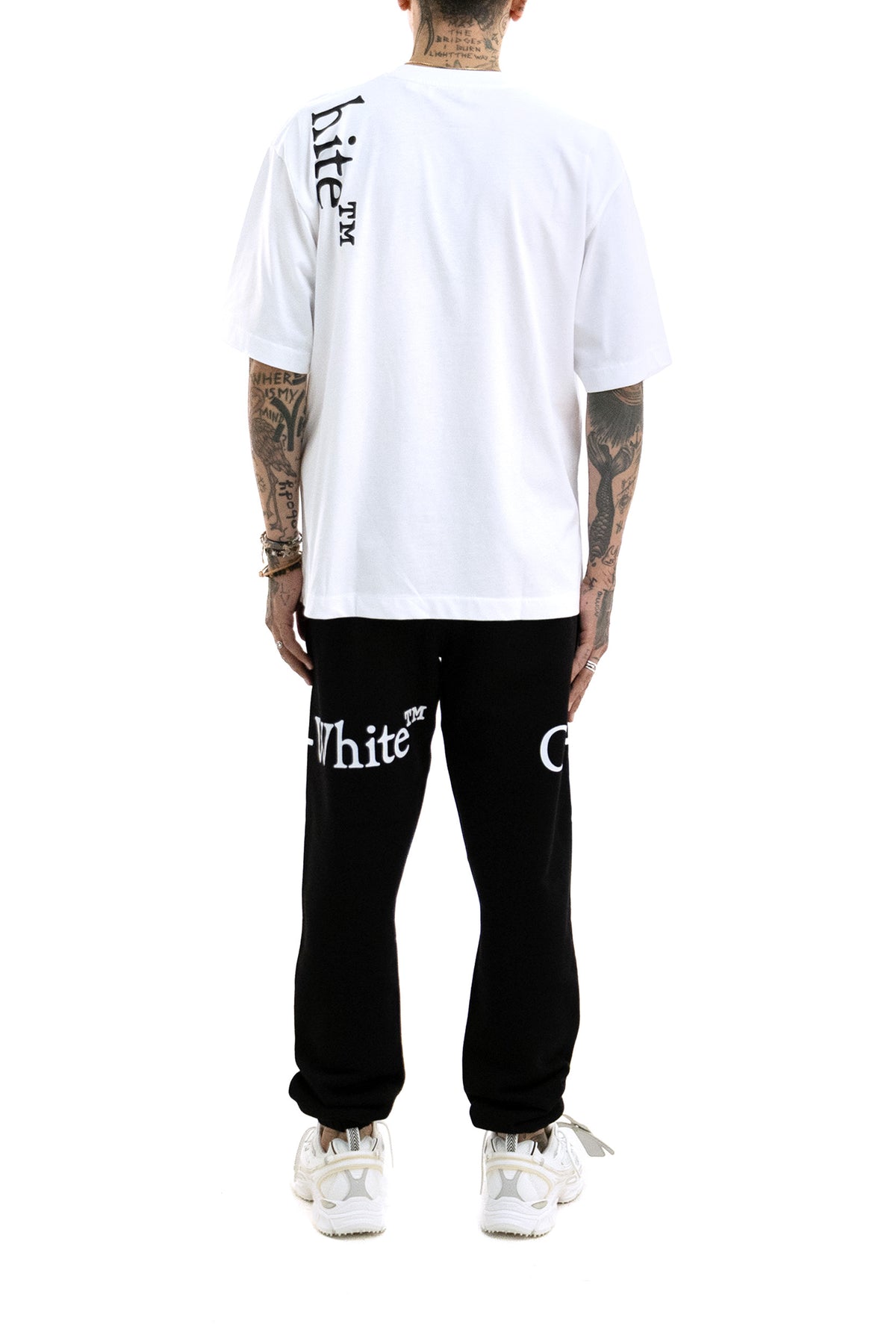 OFF WHITE T-shirt in cotone di colore bianco, vista 3
