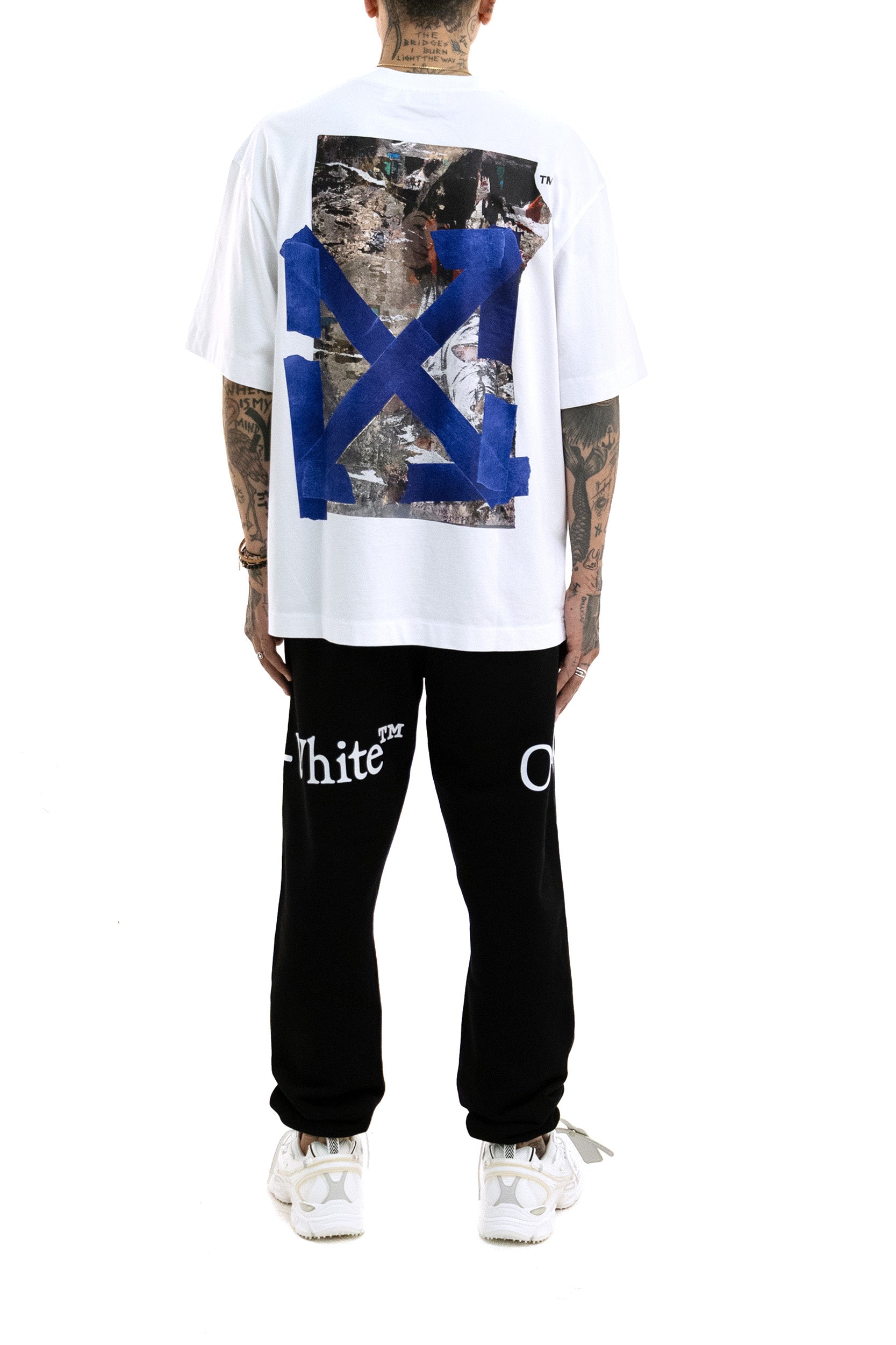 T-shirt in cotone di colore bianco<BR/> 44MAA120F26J018100 WHITE OFF WHITE 