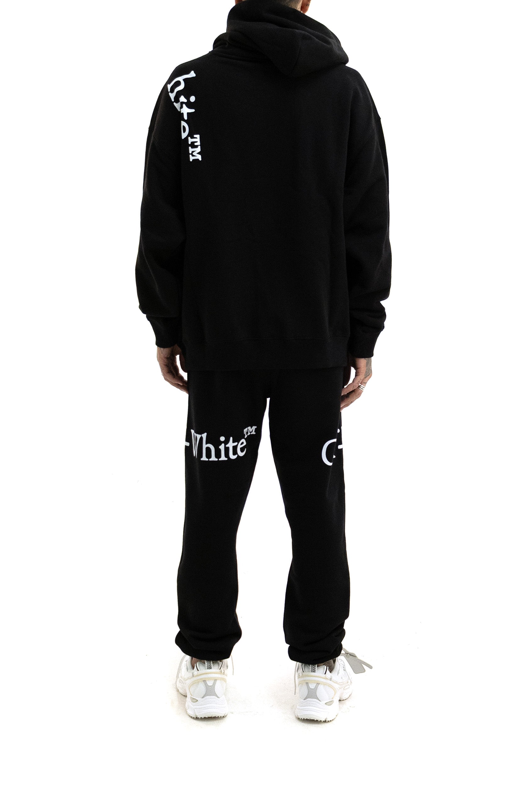 Pantaloni jogging in cotone di colore nero<BR/> 44MCH057F26F001001 BLACK OFF WHITE 