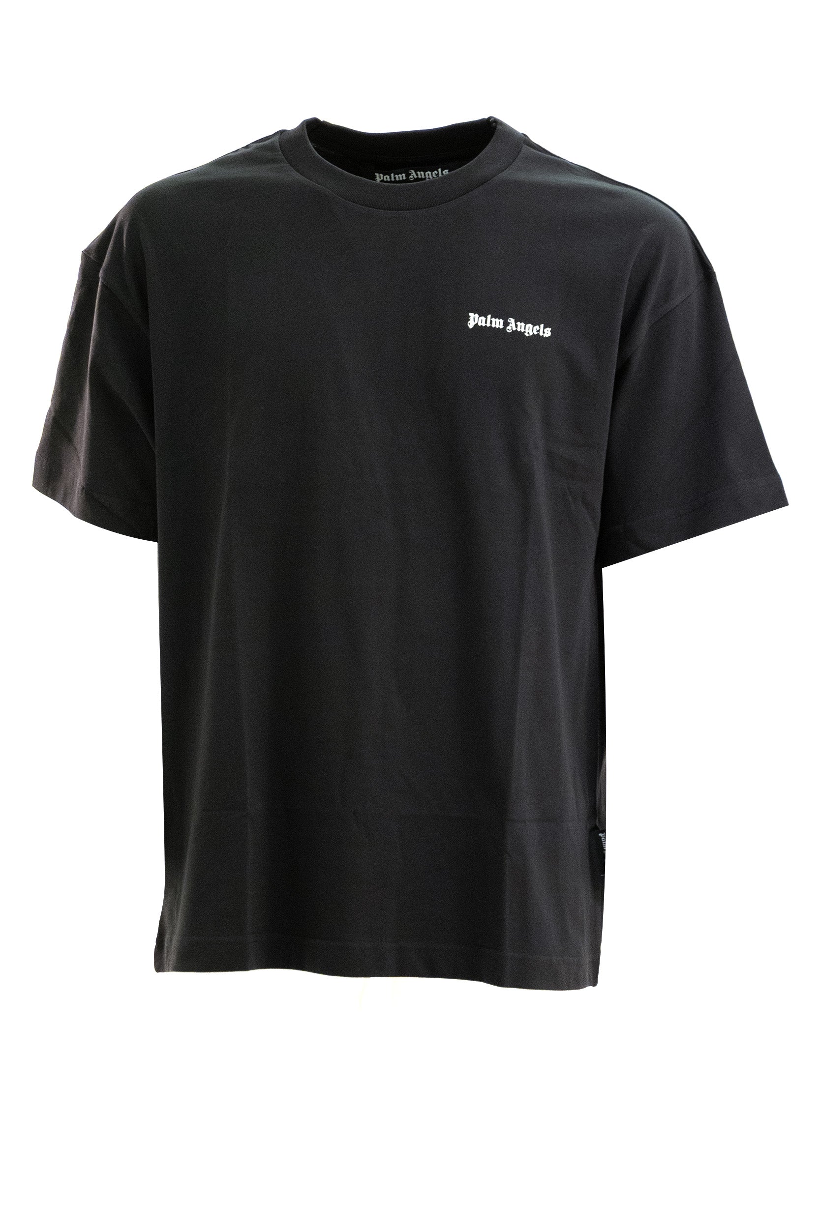 T-shirt in cotone di colore nero<BR/> PAM2B001JR001 1003 PALM ANGELS 
