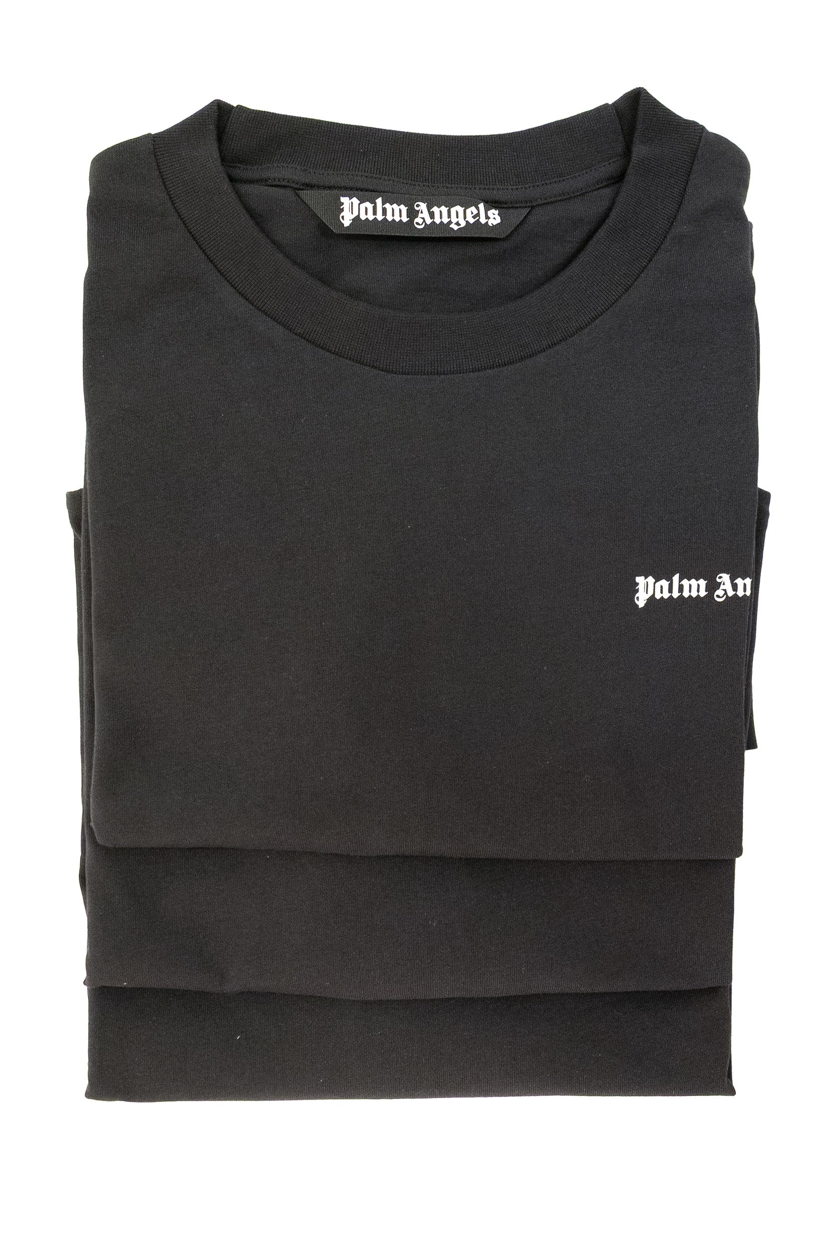T-shirt in cotone di colore nero<BR/> PAM2B001JR001 1003 PALM ANGELS 