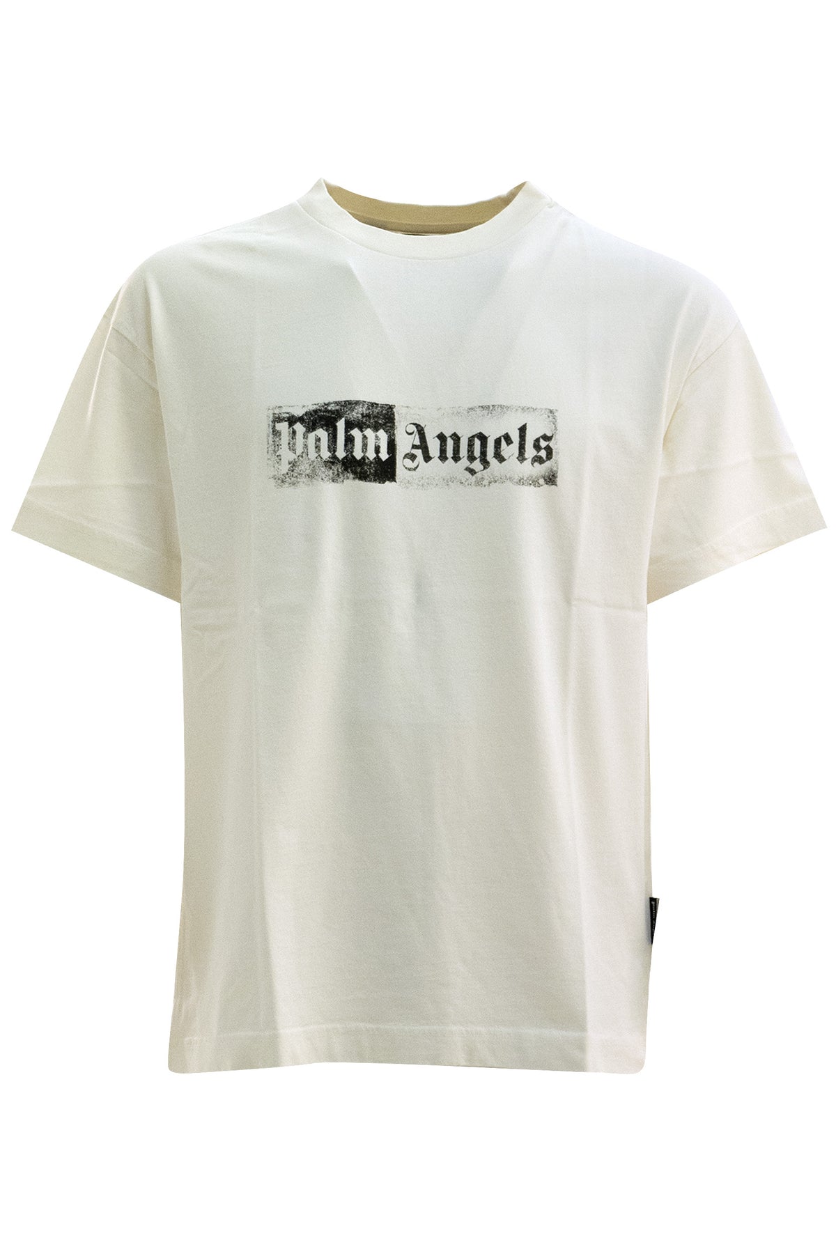 PALM ANGELS T-shirt in cotone di colore bianco, Bianco/nero