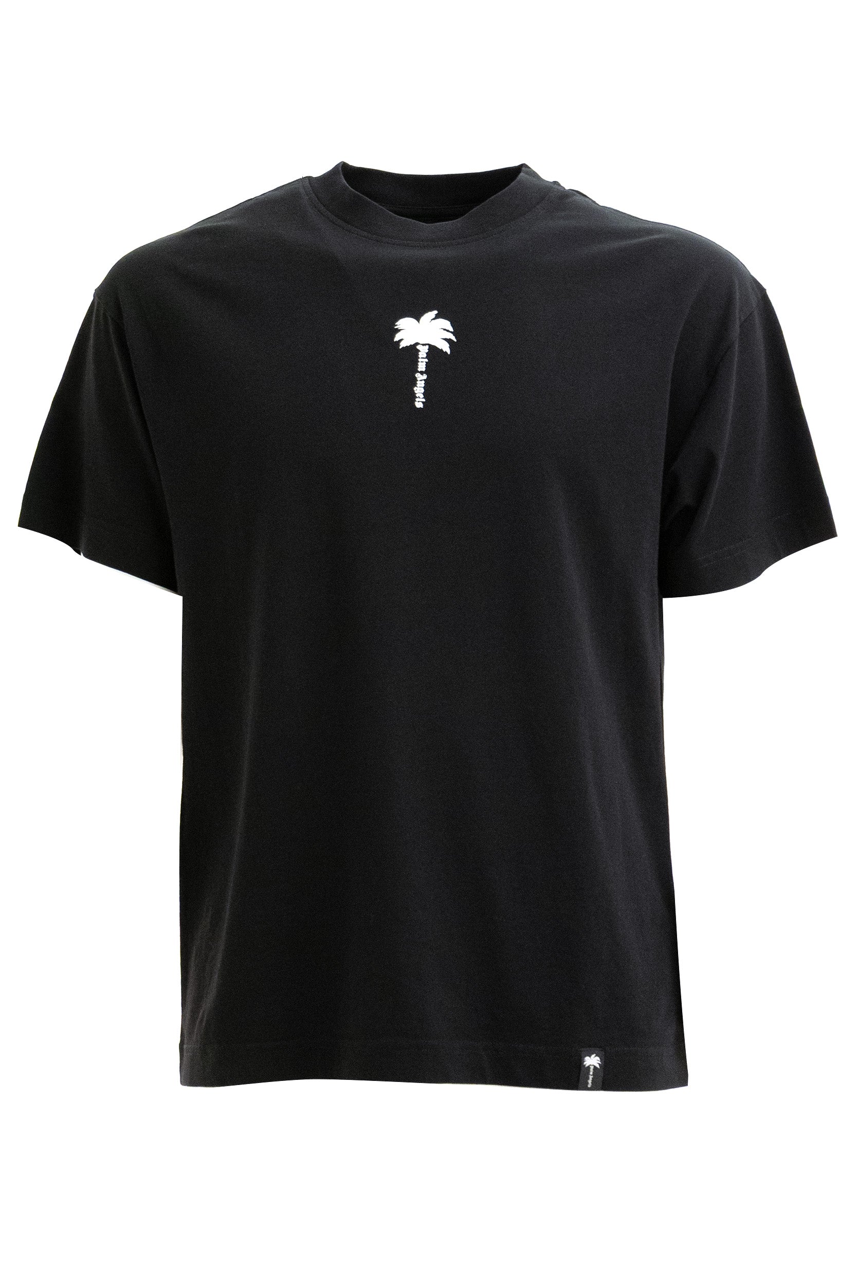 T-shirt in cotone di colore nero <BR/> PAMAA001JR008 1003 PALM ANGELS 