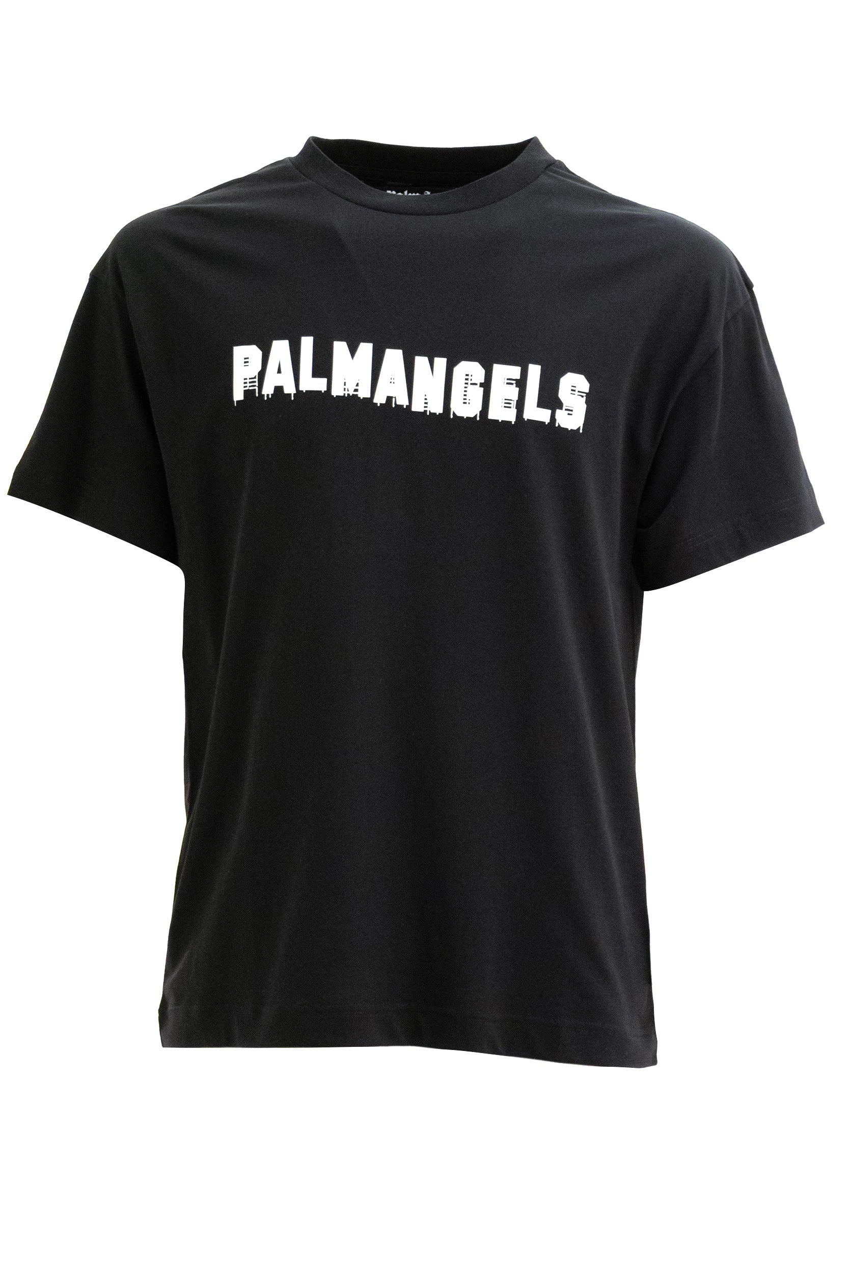 T-shirt in cotone di colore nero<BR/> PAMAA001JR018 1003 PALM ANGELS 