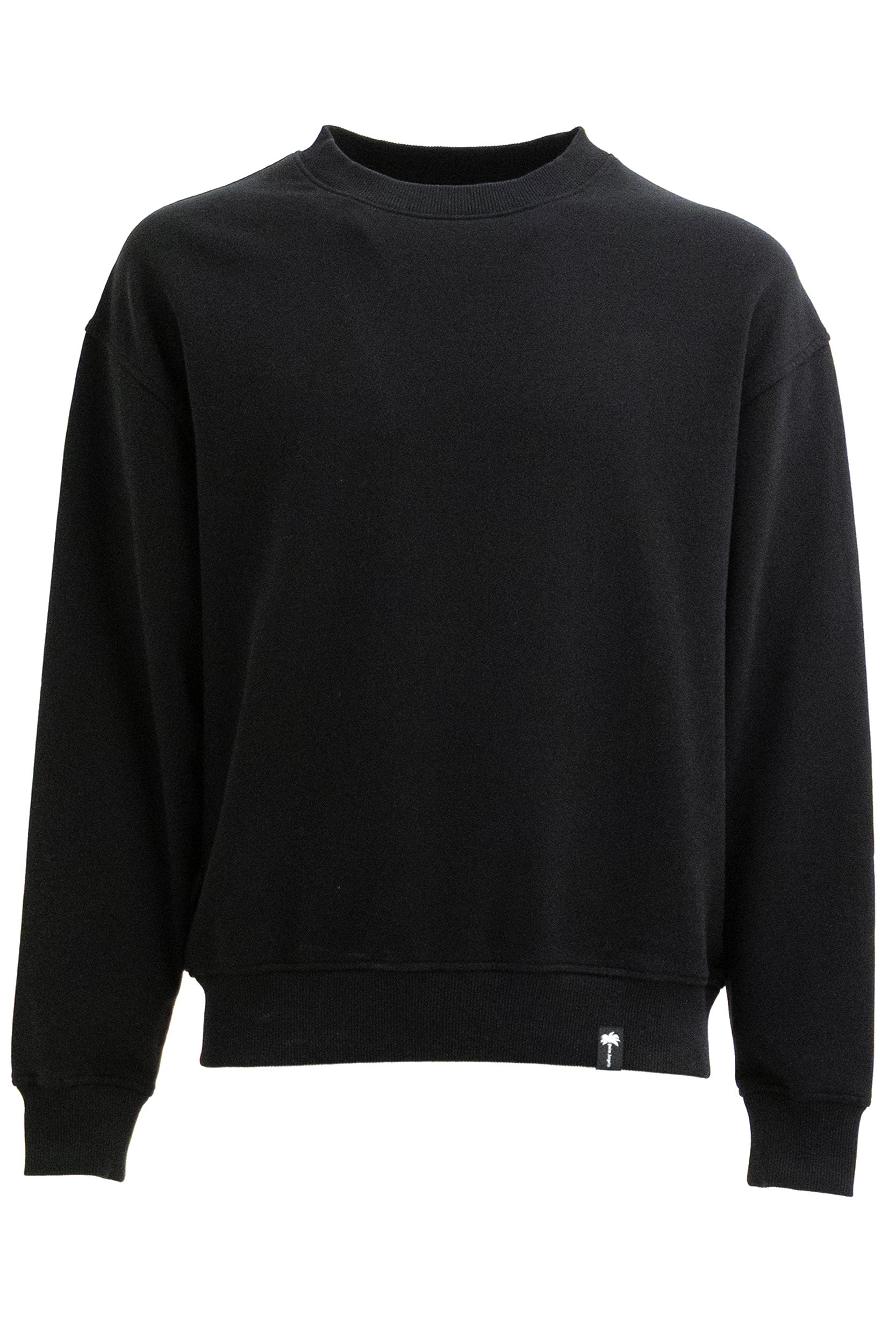 Felpa in cotone di colore nero<BR/> PAMBA003FL003 1003 PALM ANGELS 