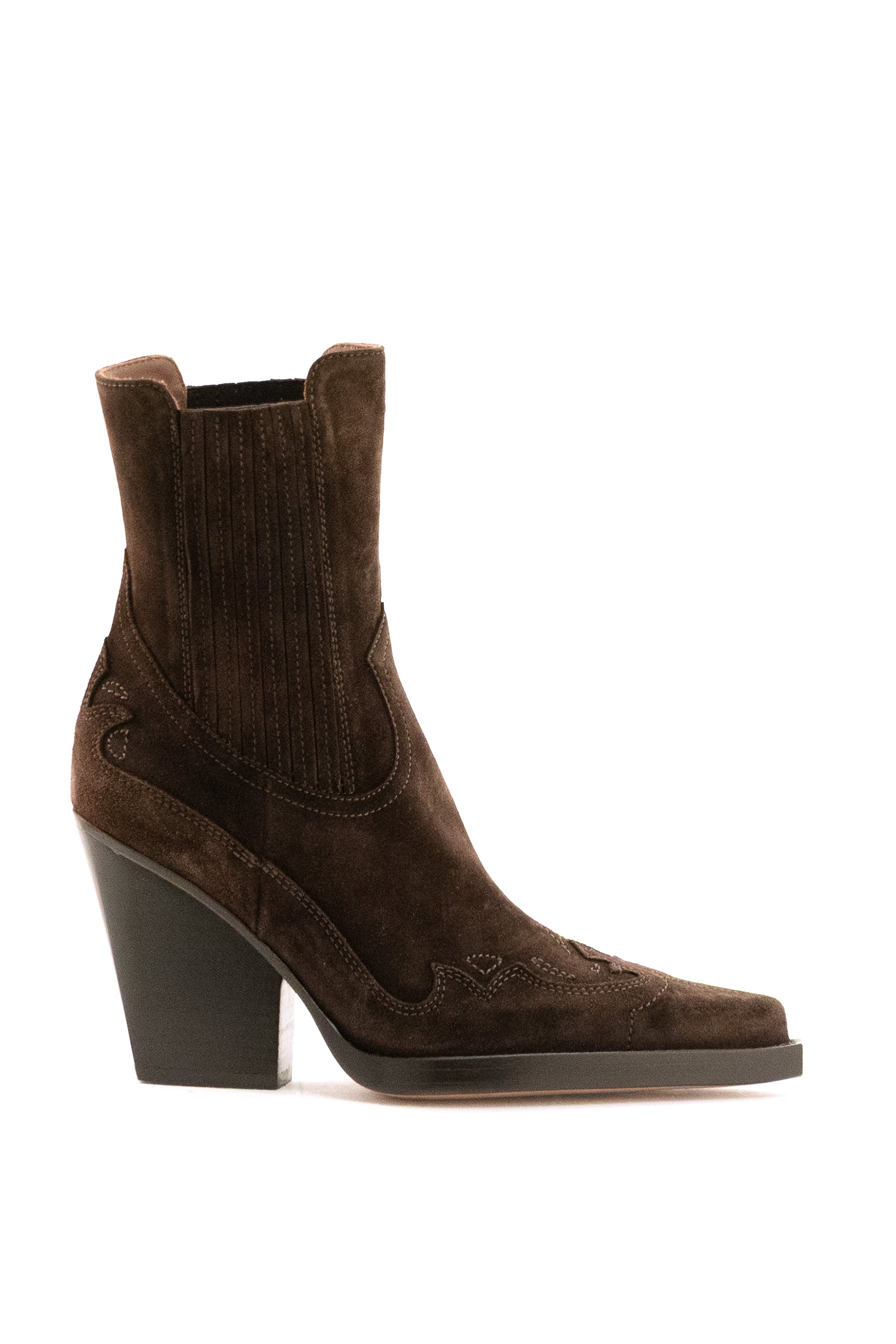 Stivaletti texani Dallas in suede di colore marrone<BR/> PX1359 CIOCCOLATO PARIS TEXAS 