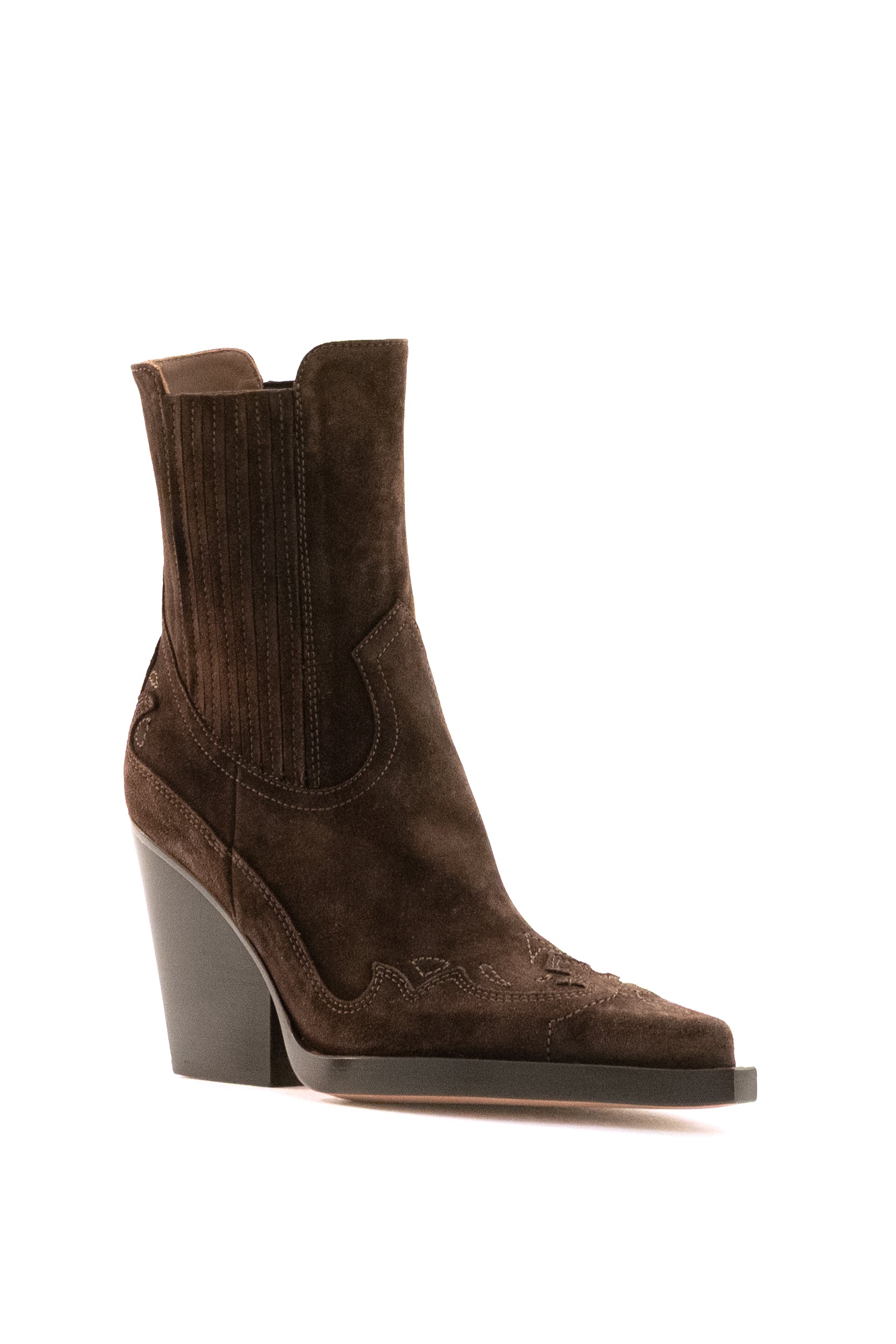 Stivaletti texani Dallas in suede di colore marrone<BR/> PX1359 CIOCCOLATO PARIS TEXAS 