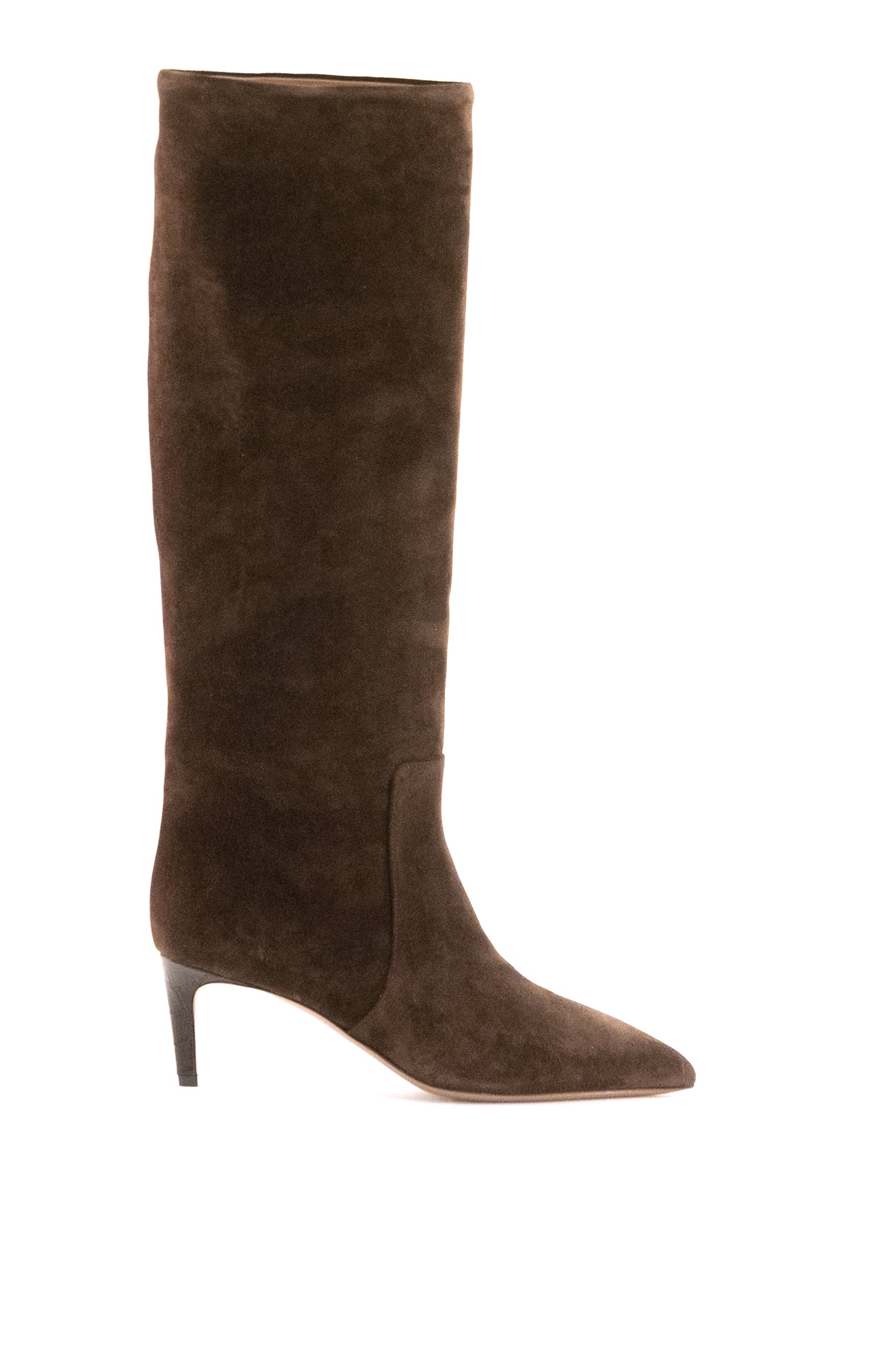 Stivali Stiletto in suede color marrone<BR/> PX504 CIOCCOLATO PARIS TEXAS 