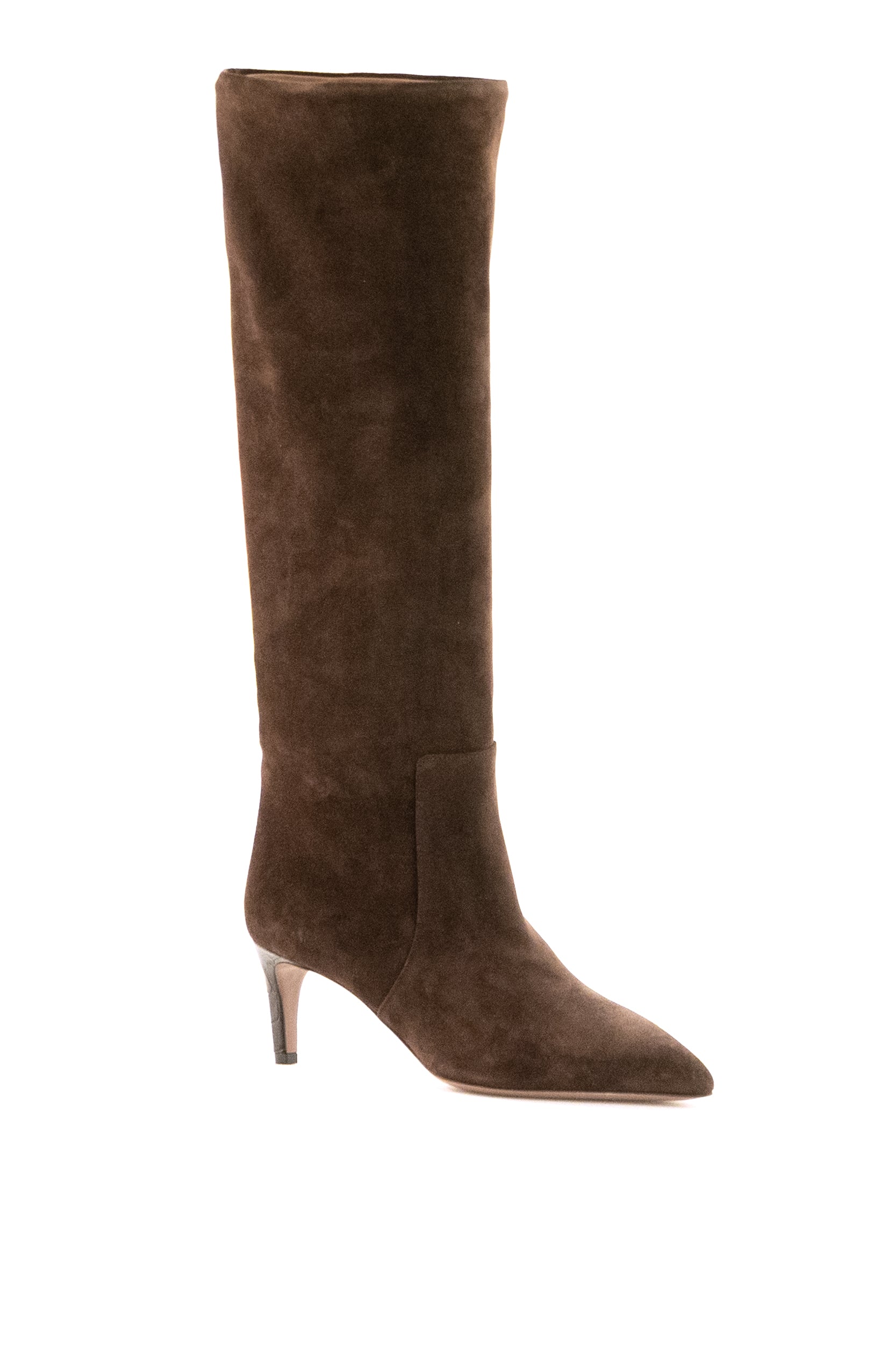 Stivali Stiletto in suede color marrone<BR/> PX504 CIOCCOLATO PARIS TEXAS 