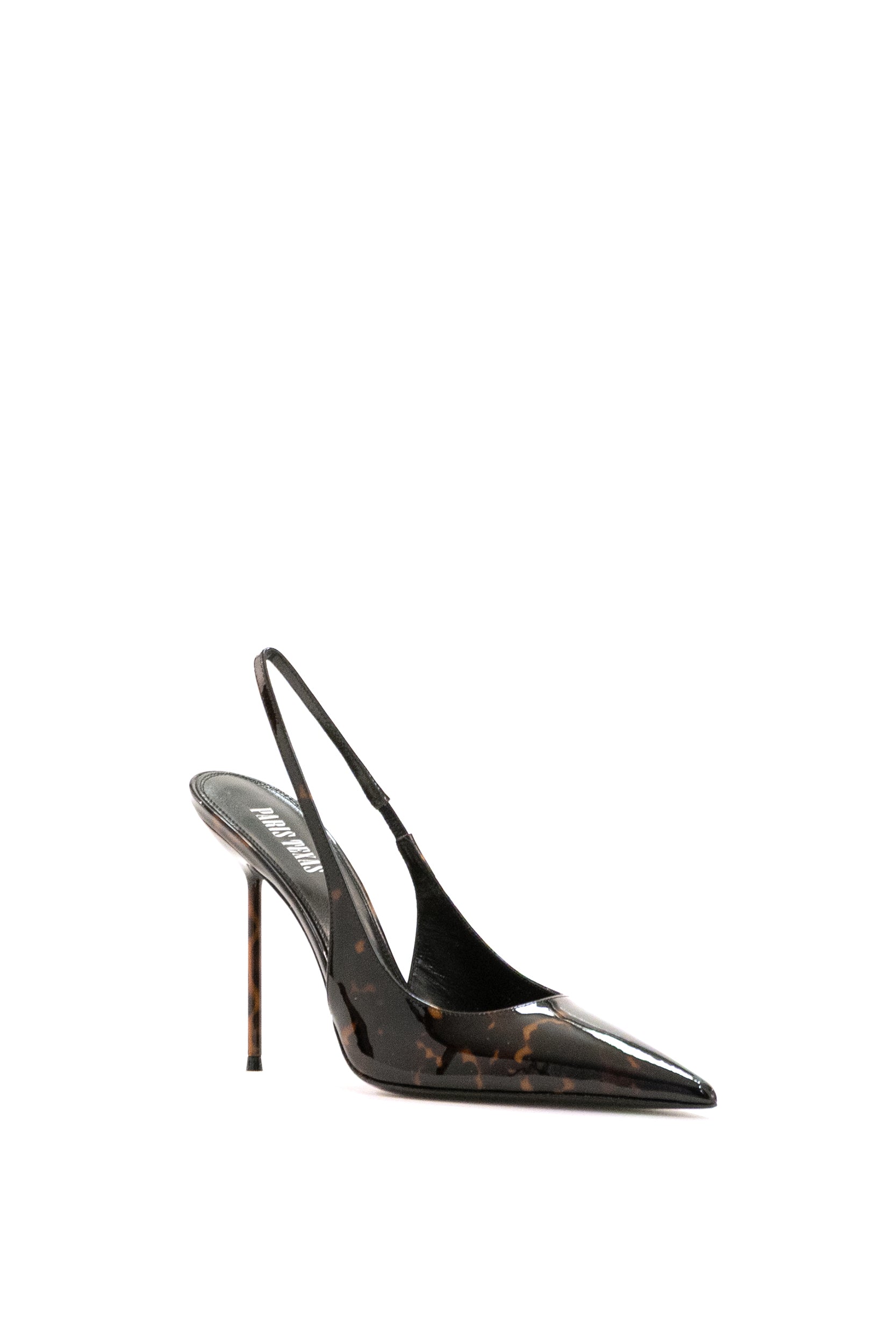 Slingbacks Lidia in vernice tartarugata<BR/> PX913 TORTOISE PARIS TEXAS 
