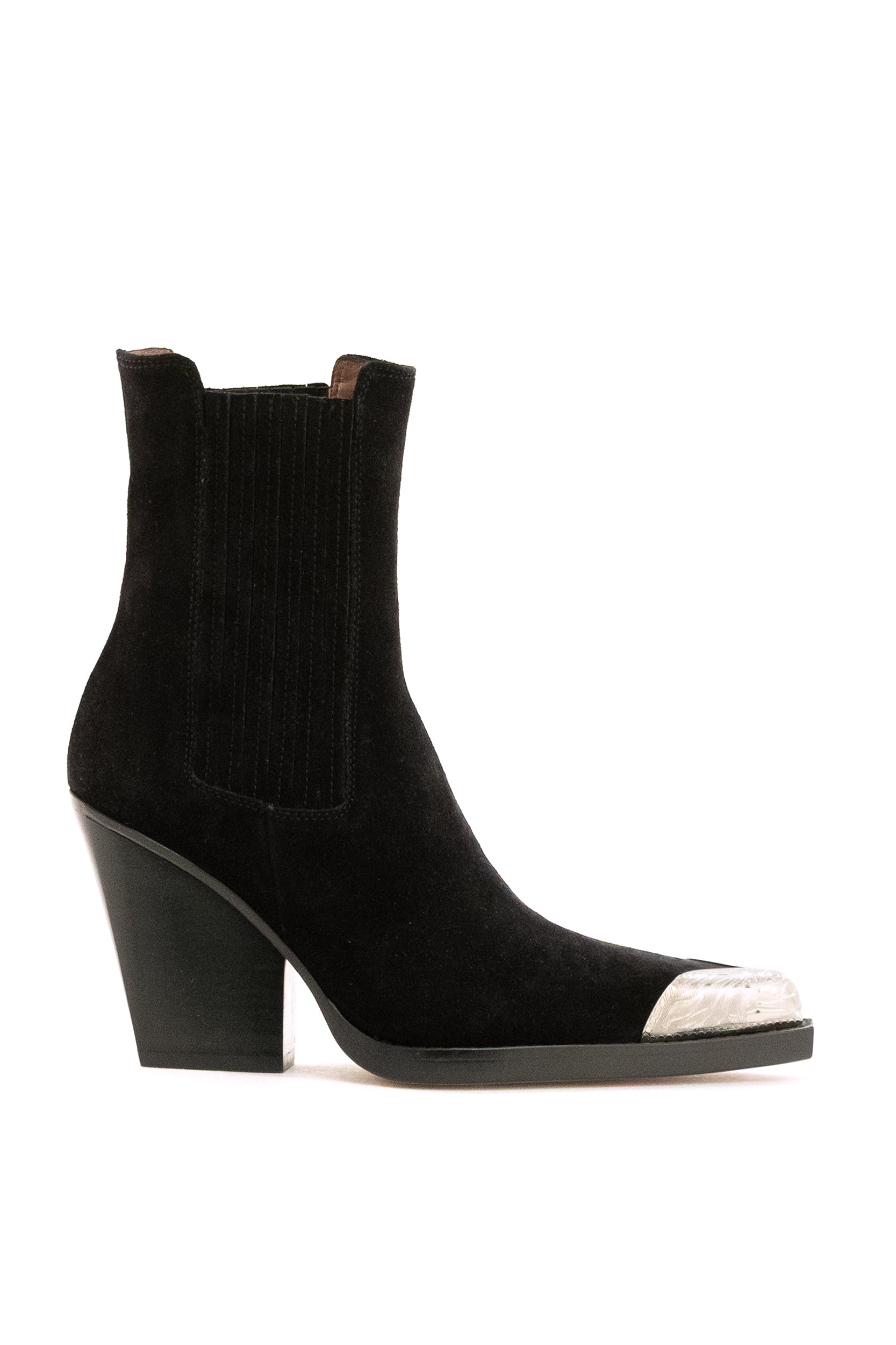 Stivaletti texani Dallas in suede di colore nero<BR/> PX959 BLACK PARIS TEXAS 