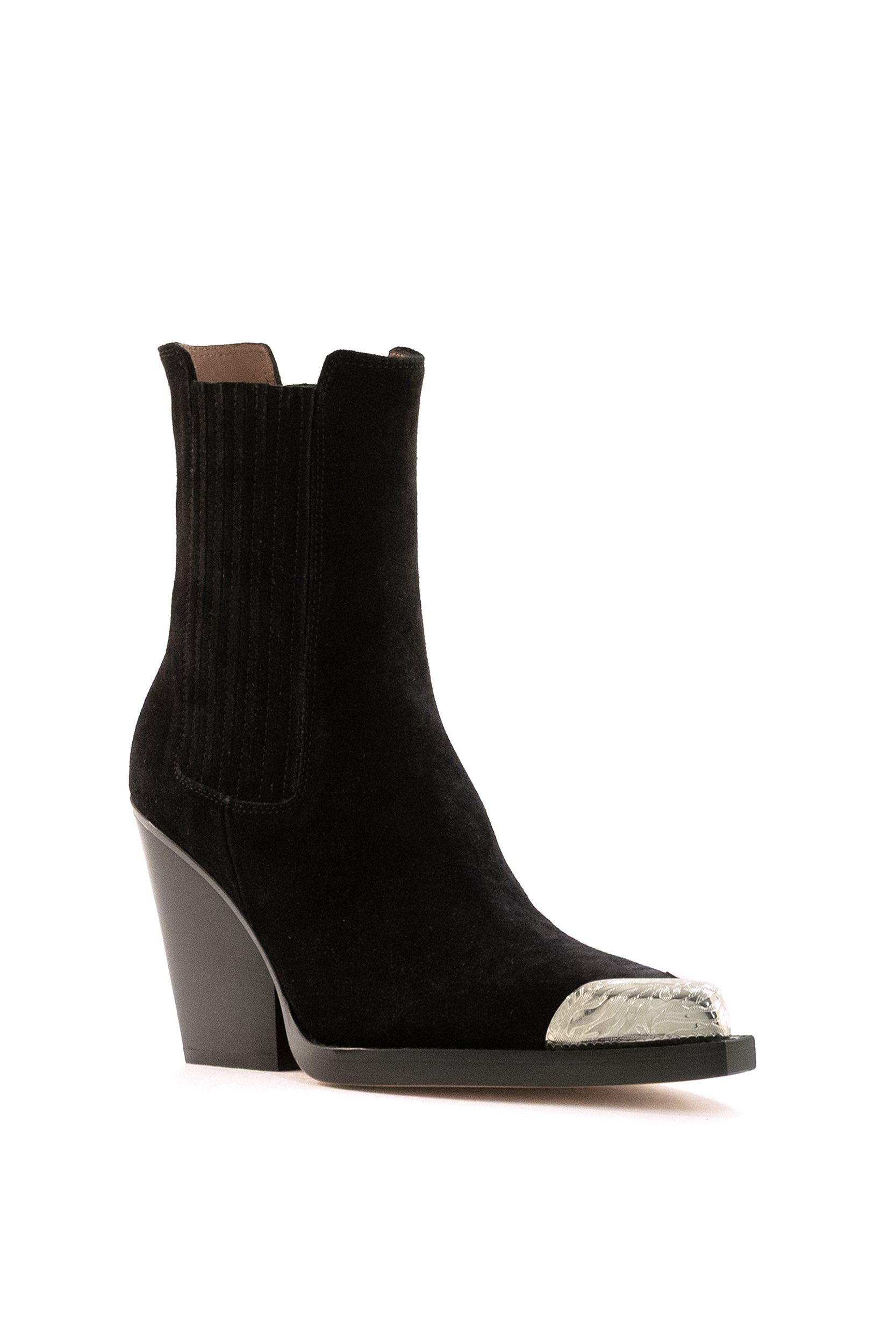 Stivaletti texani Dallas in suede di colore nero<BR/> PX959 BLACK PARIS TEXAS 
