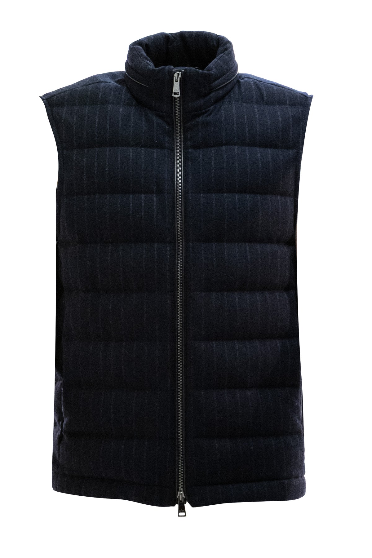 PAUL & SHARK Gilet trapuntato in lana gessata di colore blu, Multi