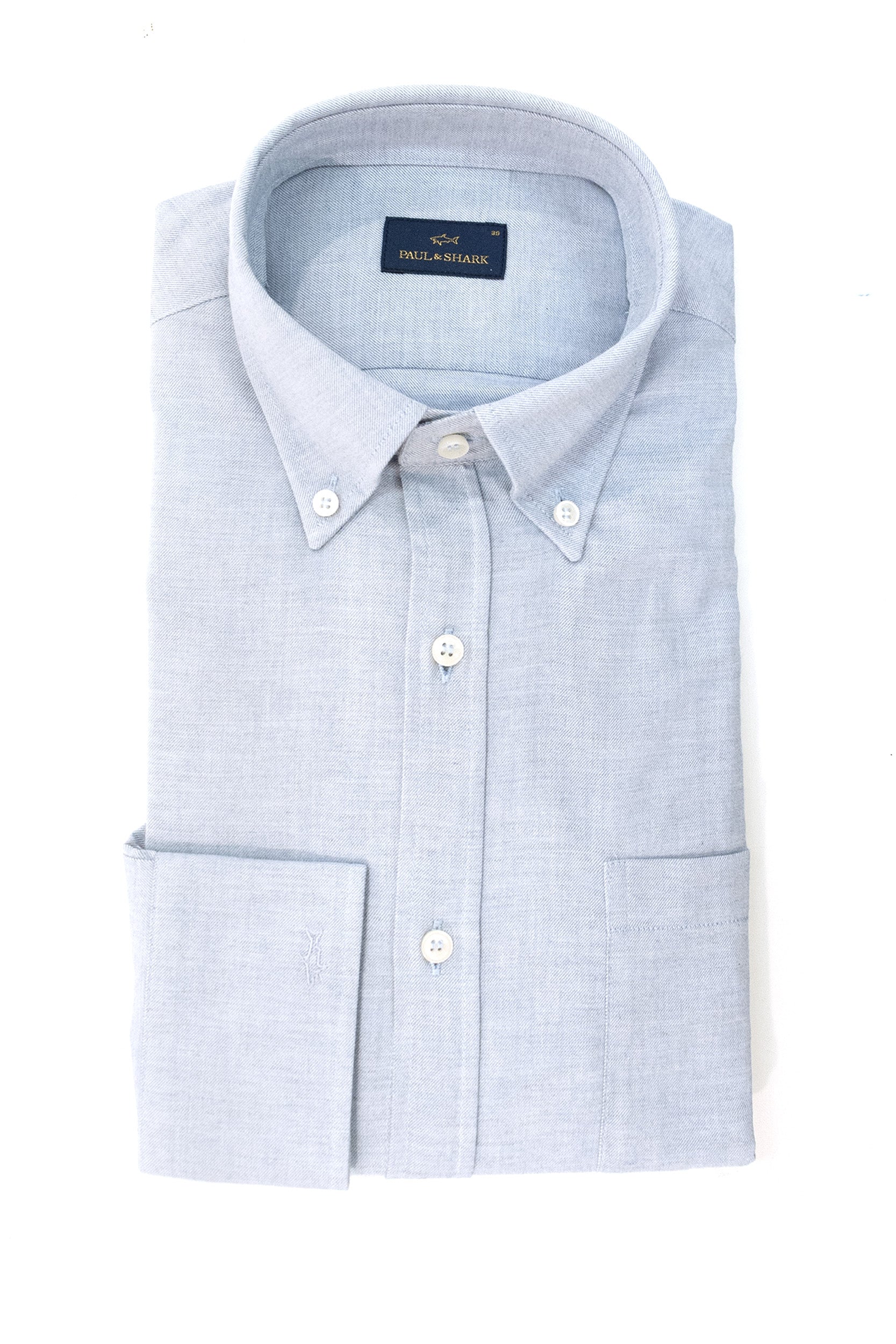 Camicia in cotone di colore azzurro<BR/> 16313060 223 PAUL & SHARK 
