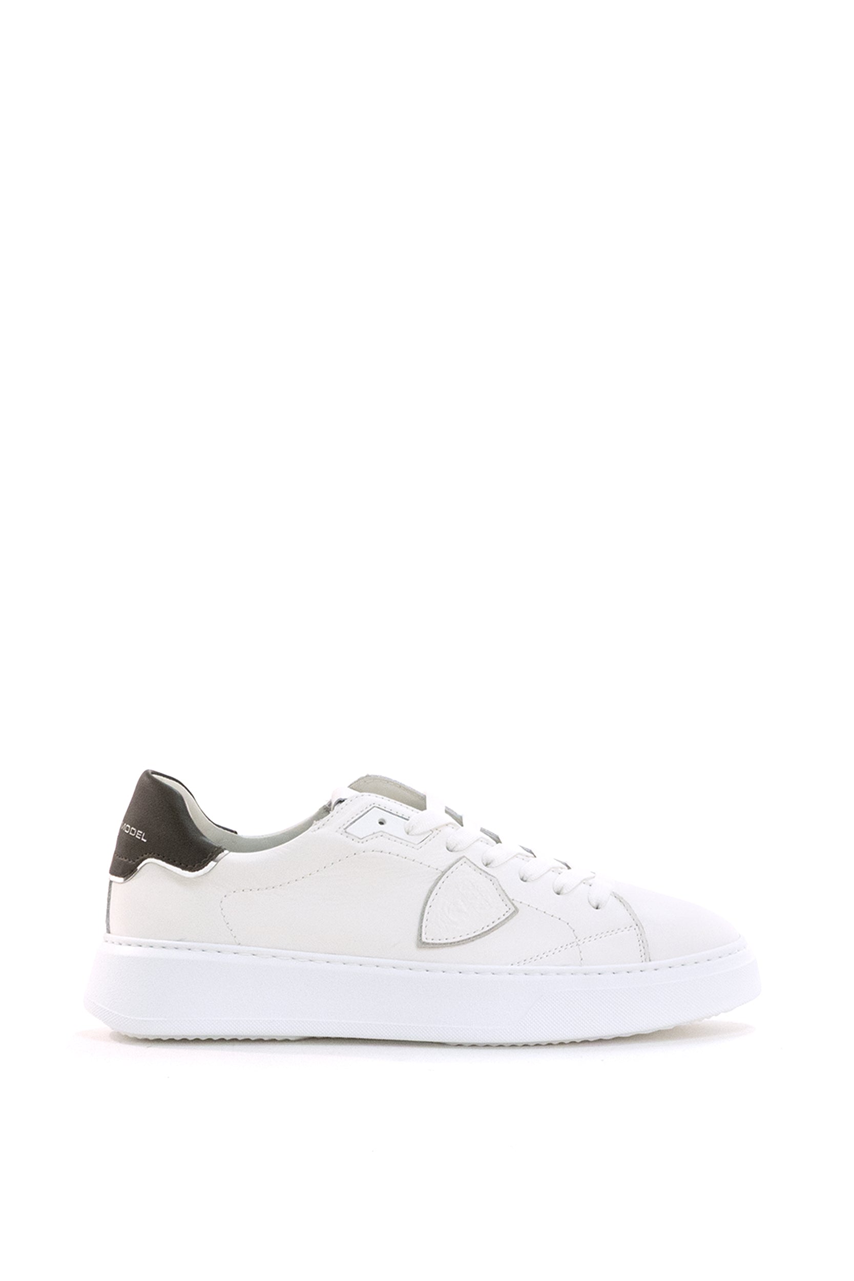 Sneakers Temple in pelle di colore bianco<BR/> BTLU VZ01 PHILIPPE MODEL 