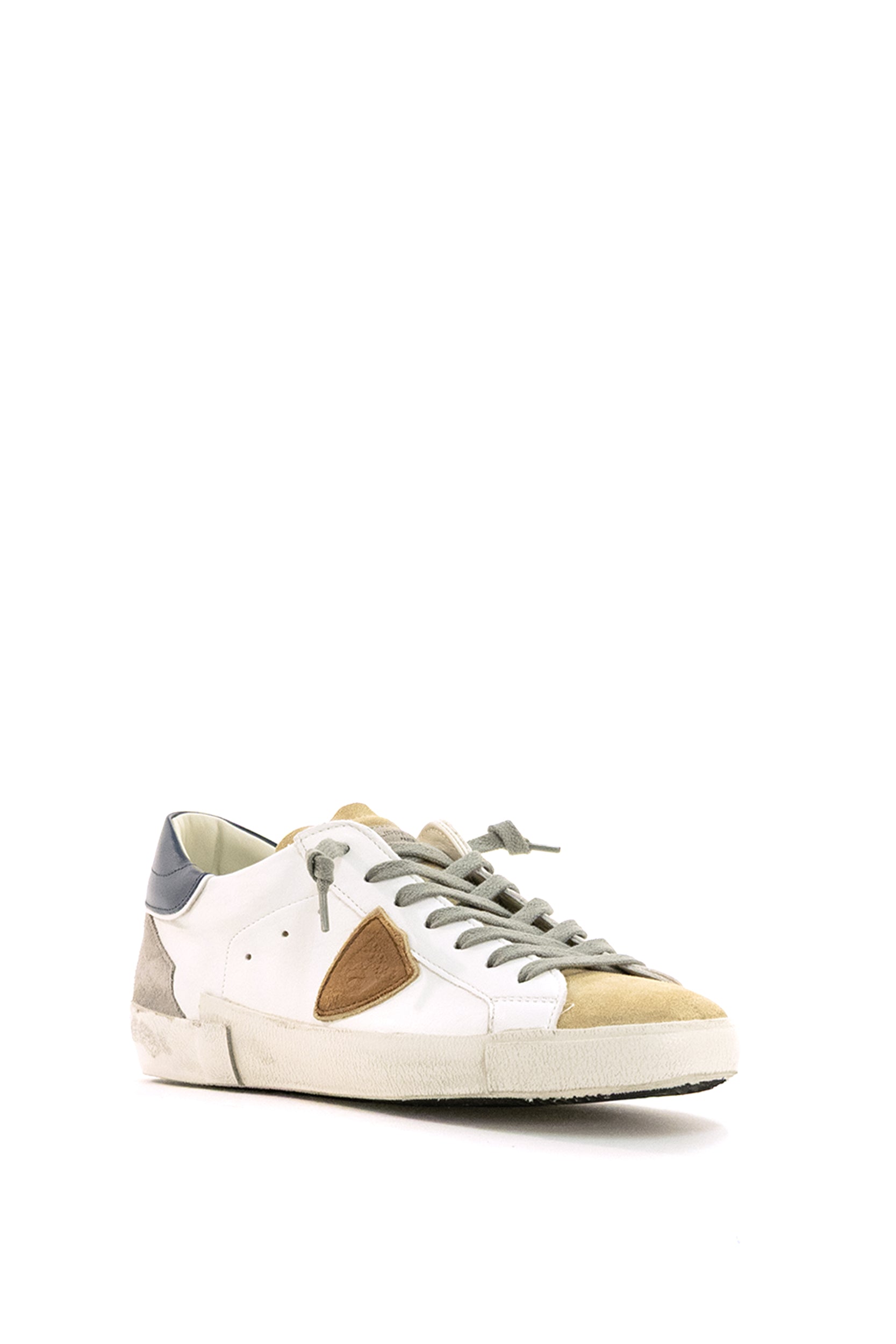 Sneakers Prsx in pelle di colore bianco e suede di colore beige<BR/> PRLU WX57 PHILIPPE MODEL 