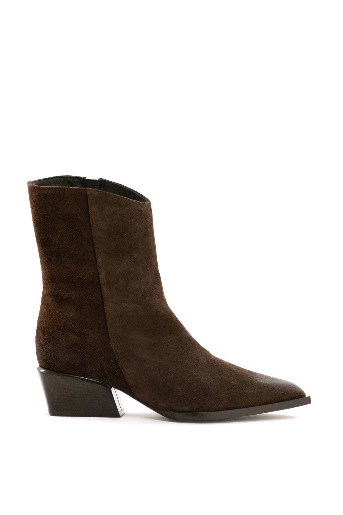 POEVE Stivali texani Vaile in suede color marrone