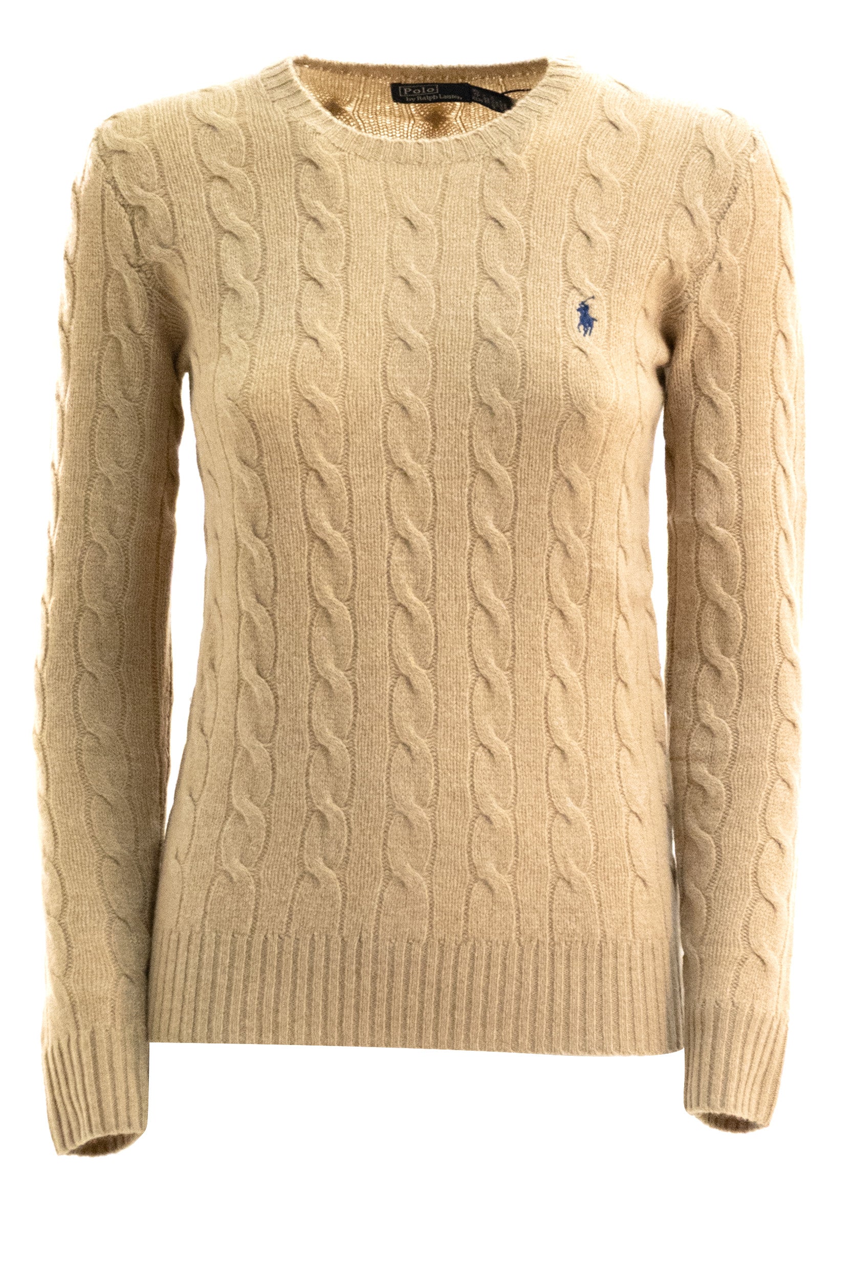 Pullover a trecce in lana e cashmere color cammello<BR/> 211971865002 CAMEL POLO RALPH LAUREN 