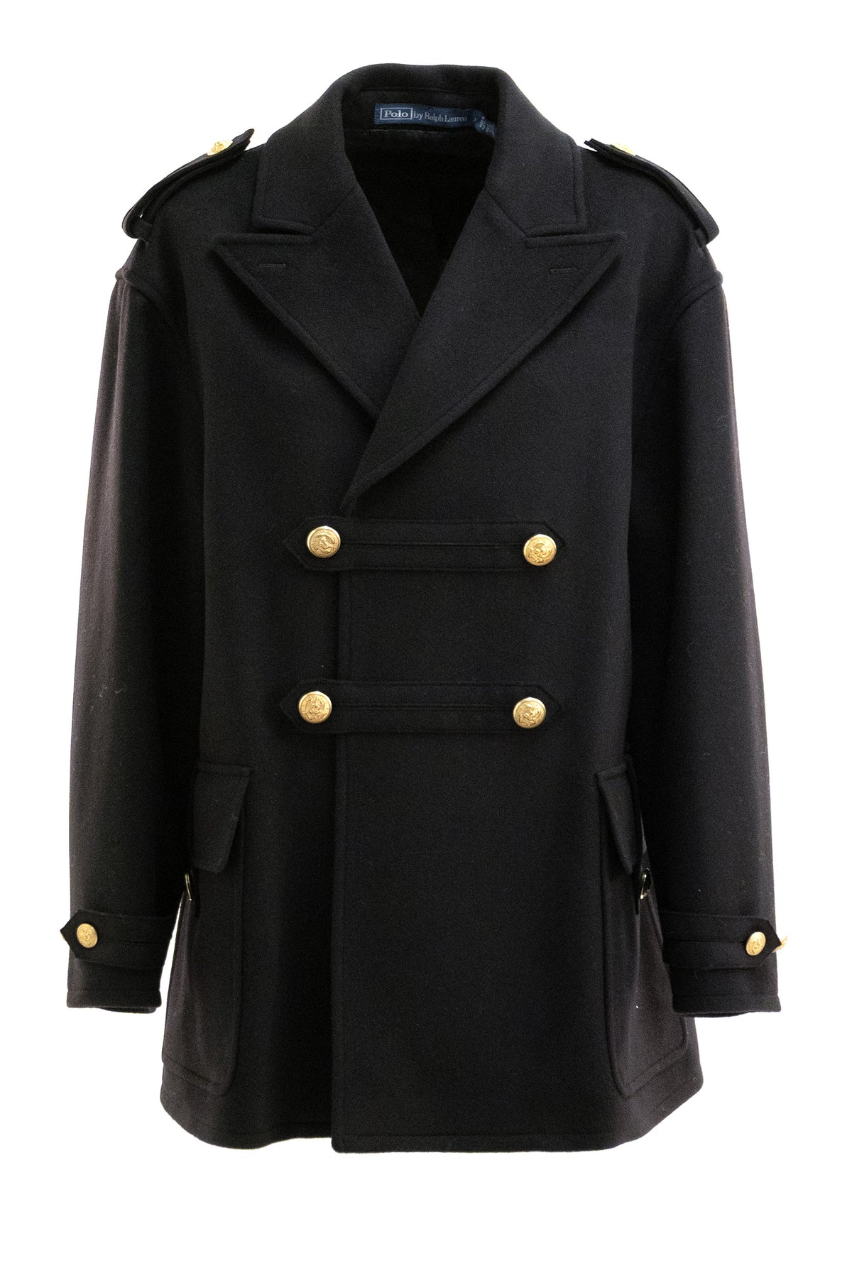 POLO RALPH LAUREN Cappotto corto in lana di colore nero