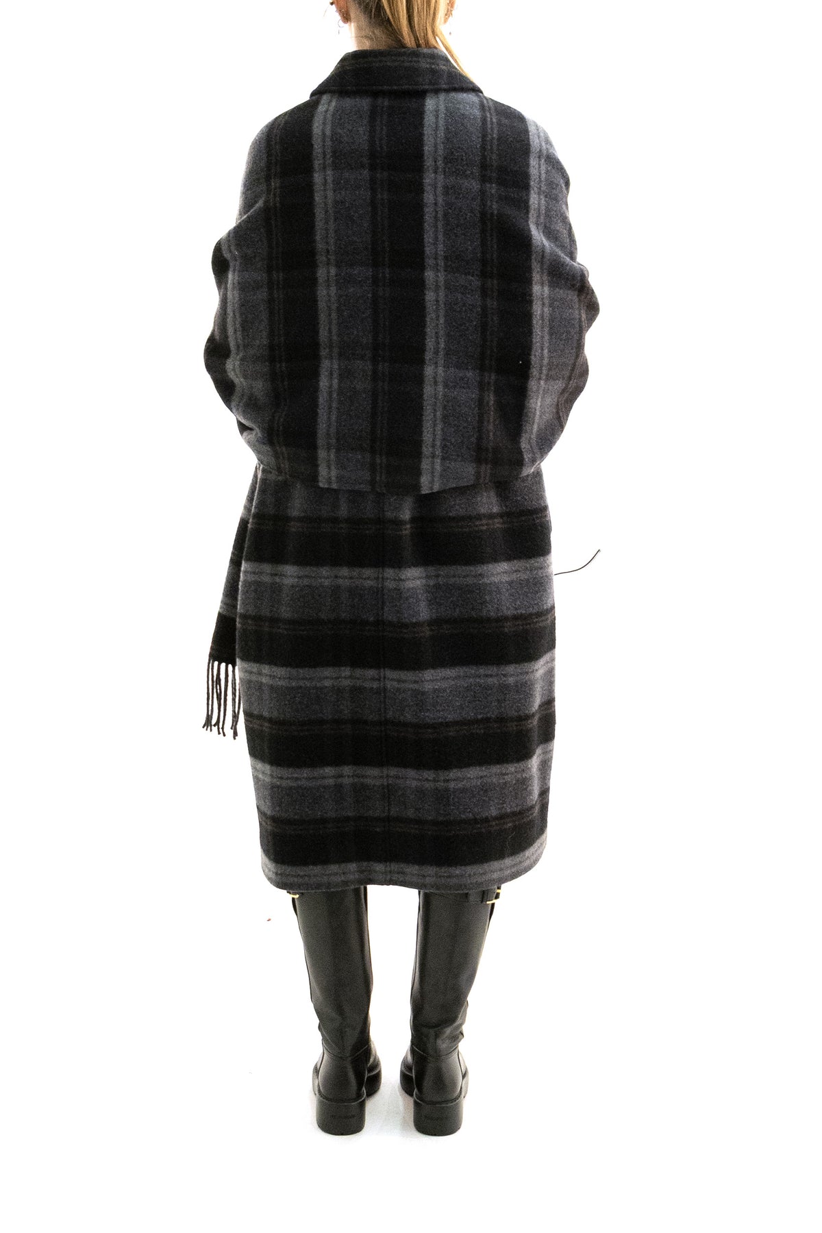 POLO RALPH LAUREN Cappotto in lana di colore nero e grigio, view 3