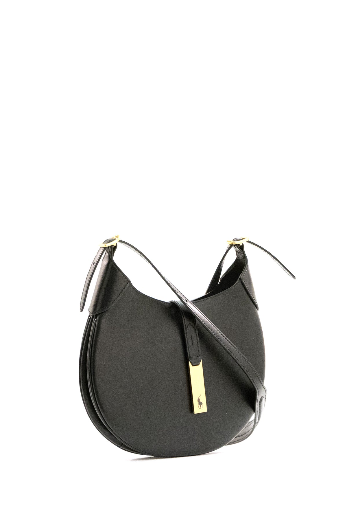 POLO RALPH LAUREN Borsa a spalla Polo ID small in pelle di colore nero, vista 2