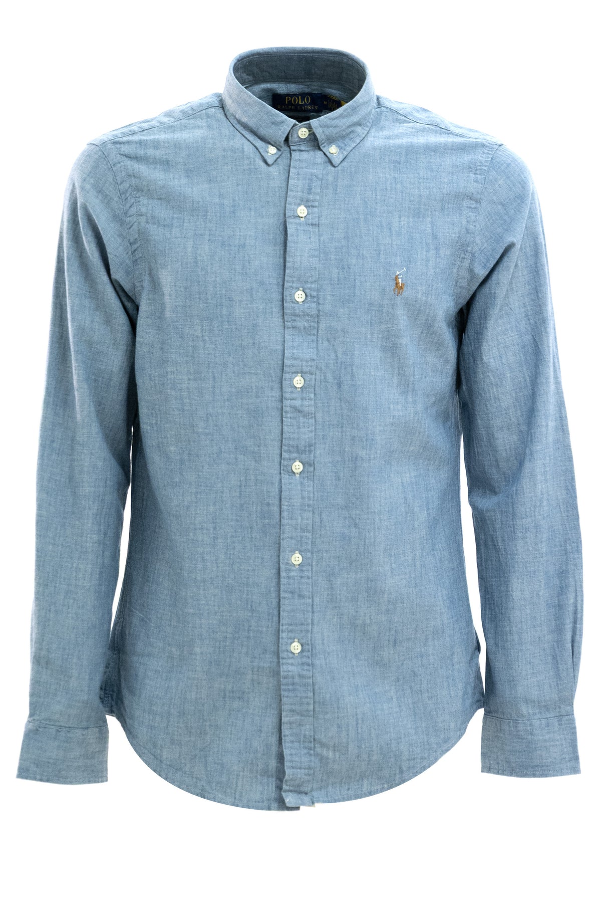POLO RALPH LAUREN Camicia in chambray di colore azzurro, Celeste