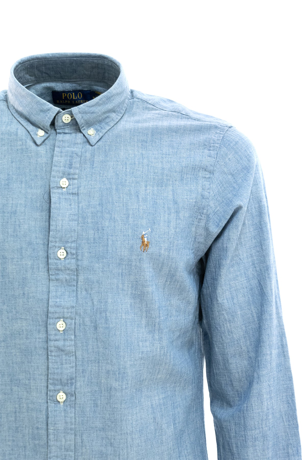 POLO RALPH LAUREN Camicia in chambray di colore azzurro, Celeste, view 2