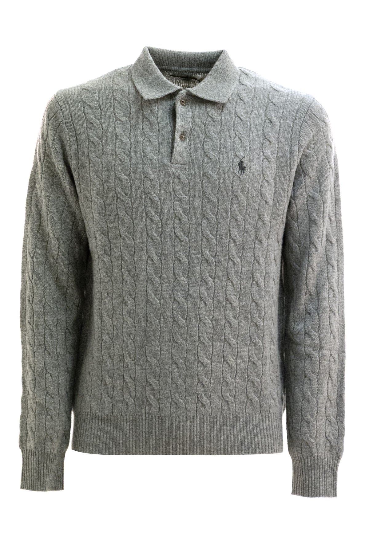 POLO RALPH LAUREN Polo a trecce in lana e cashmere di colore grigio