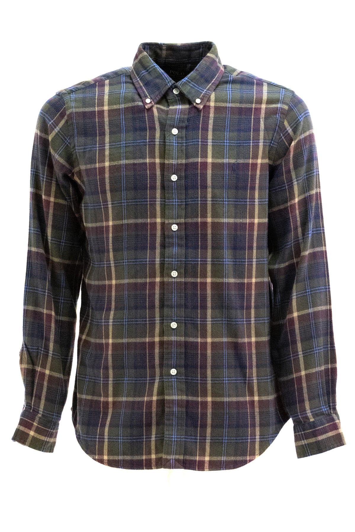 POLO RALPH LAUREN Camicia in flanella tartan di colore bordeaux and verde, Rosso/verde