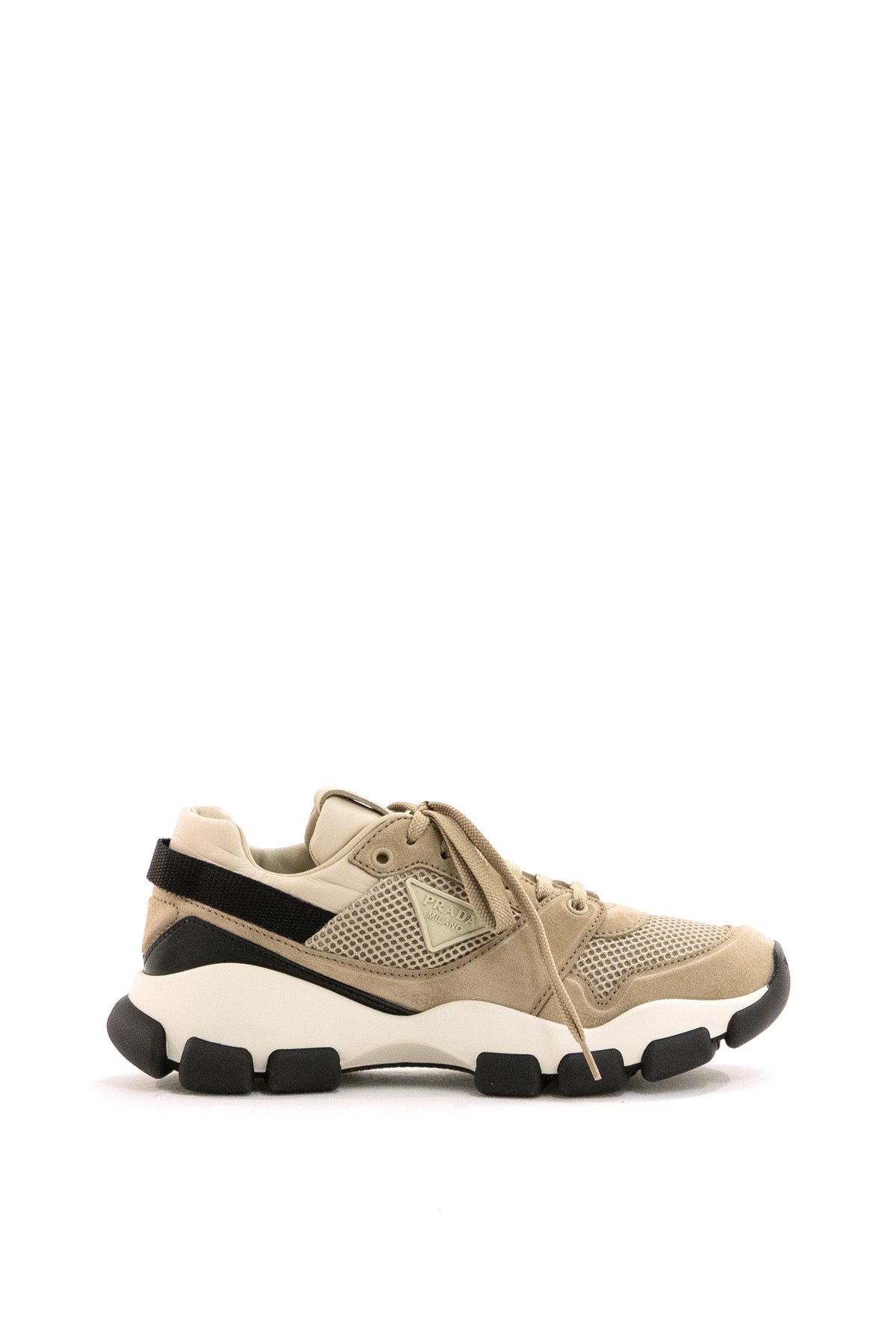 PRADA Sneakers in mesh di colore beige