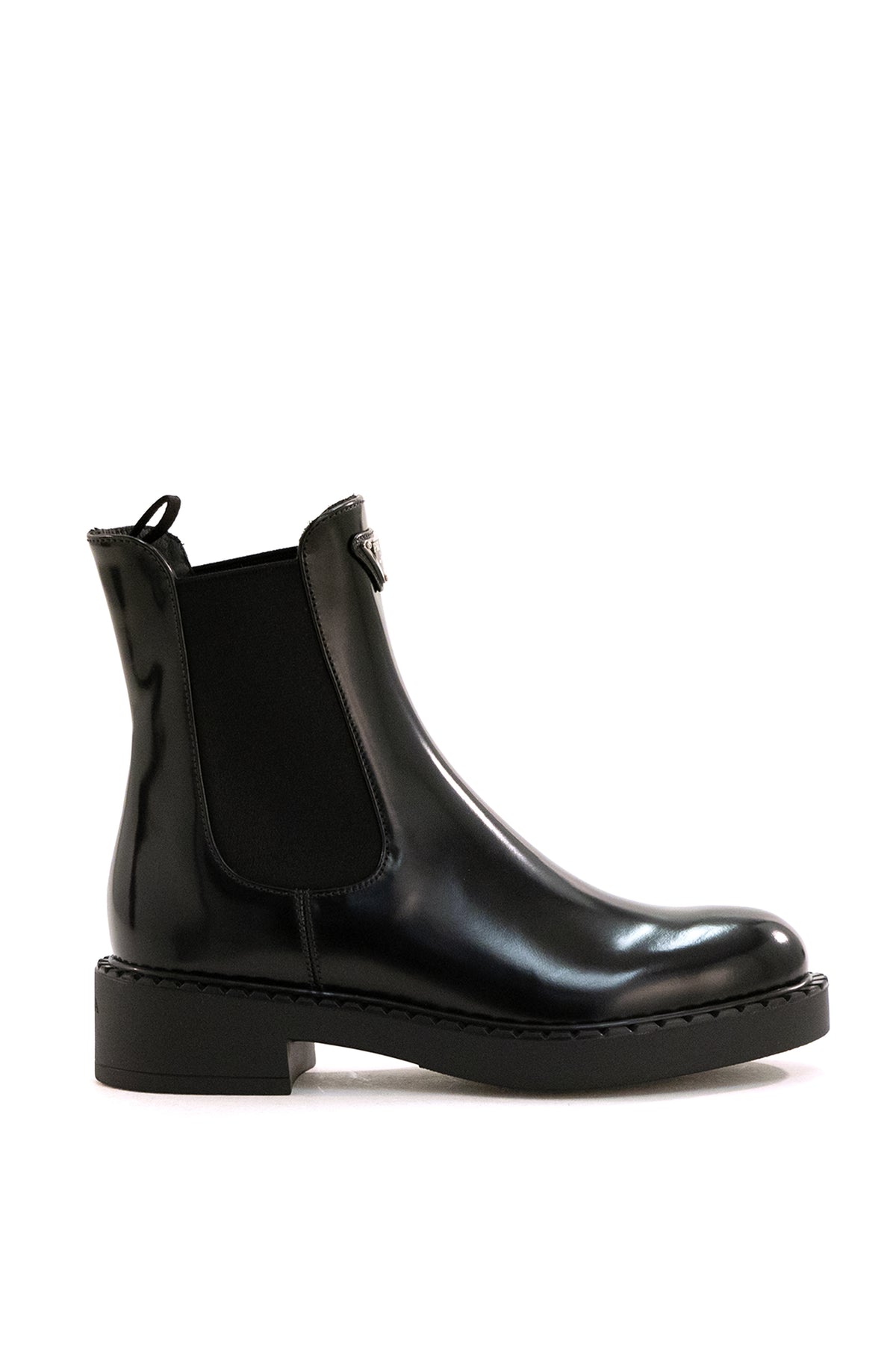 PRADA Tronchetti Chocolate in pelle spazzolata di colore nero