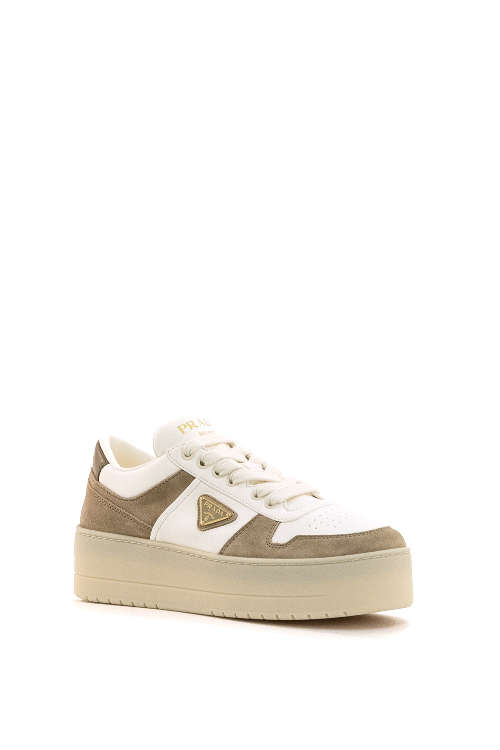 Sneakers Downtown Bold in nappa di colore bianco<BR/> 1E792M F D050 MLO F0F24 PRADA 