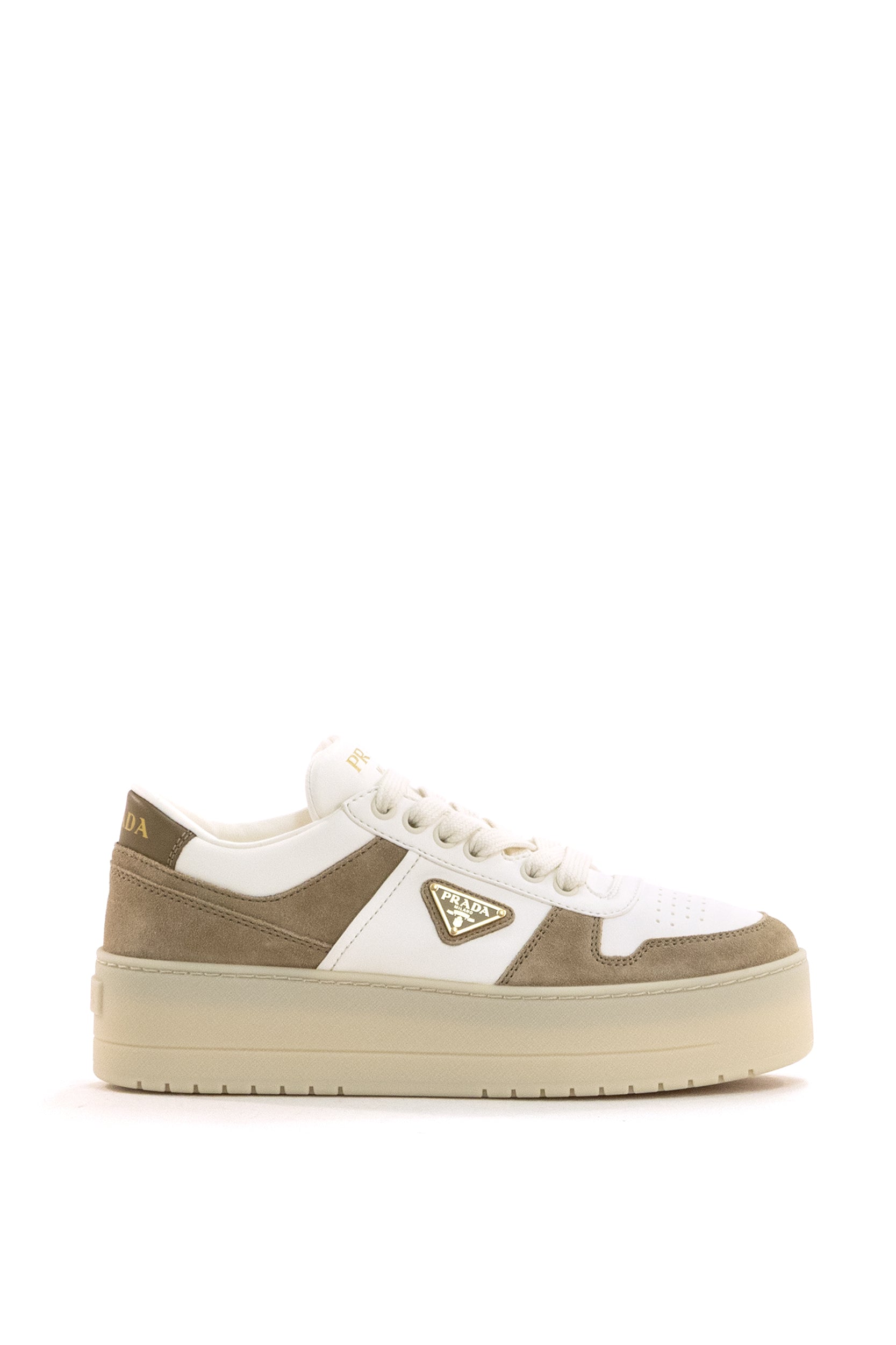 Sneakers Downtown Bold in nappa di colore bianco<BR/> 1E792M F D050 MLO F0F24 PRADA 